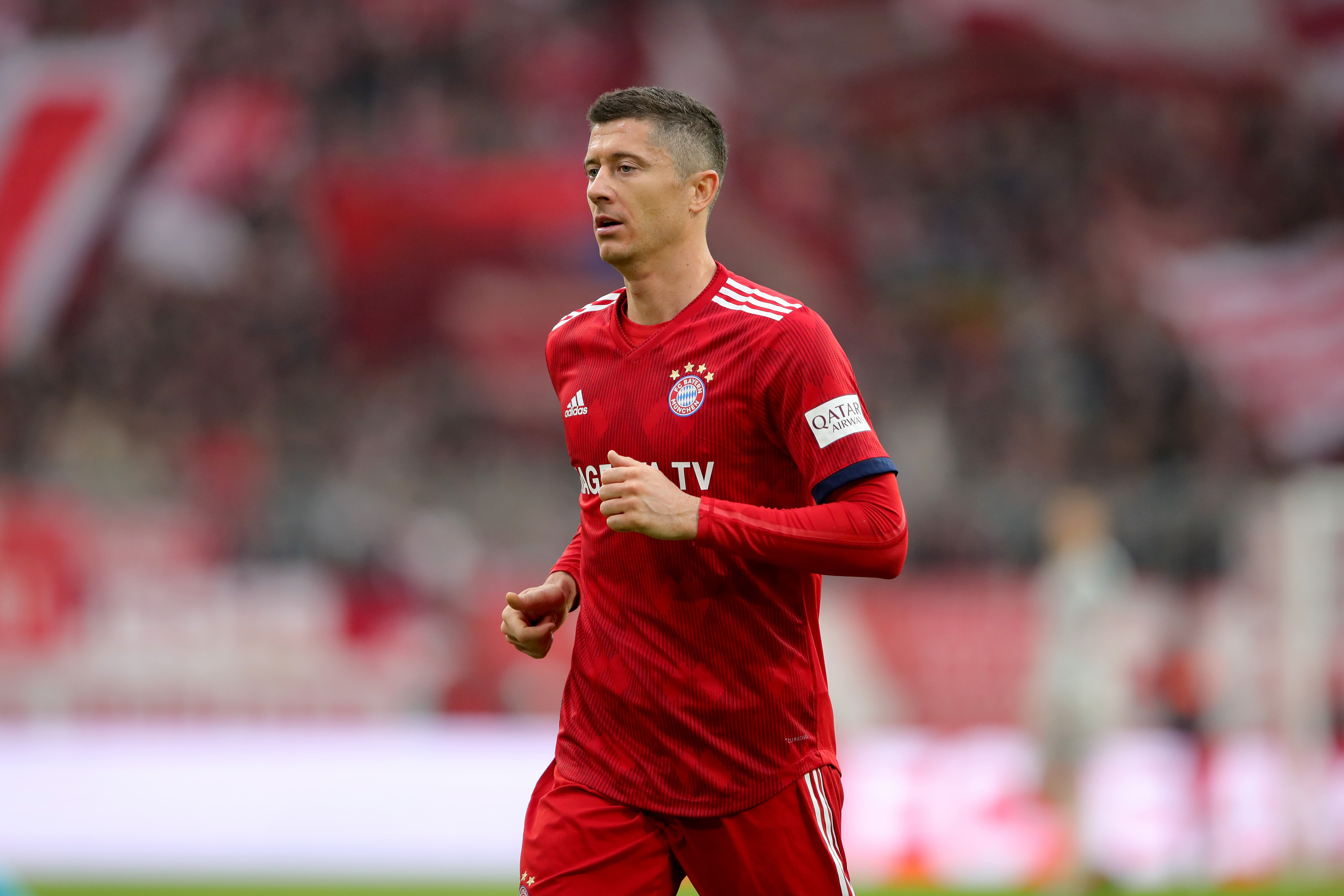 Another frustrating game for Robert Lewandowski. (Photo by Alexander Hassenstein/Bongarts/Getty Images)
