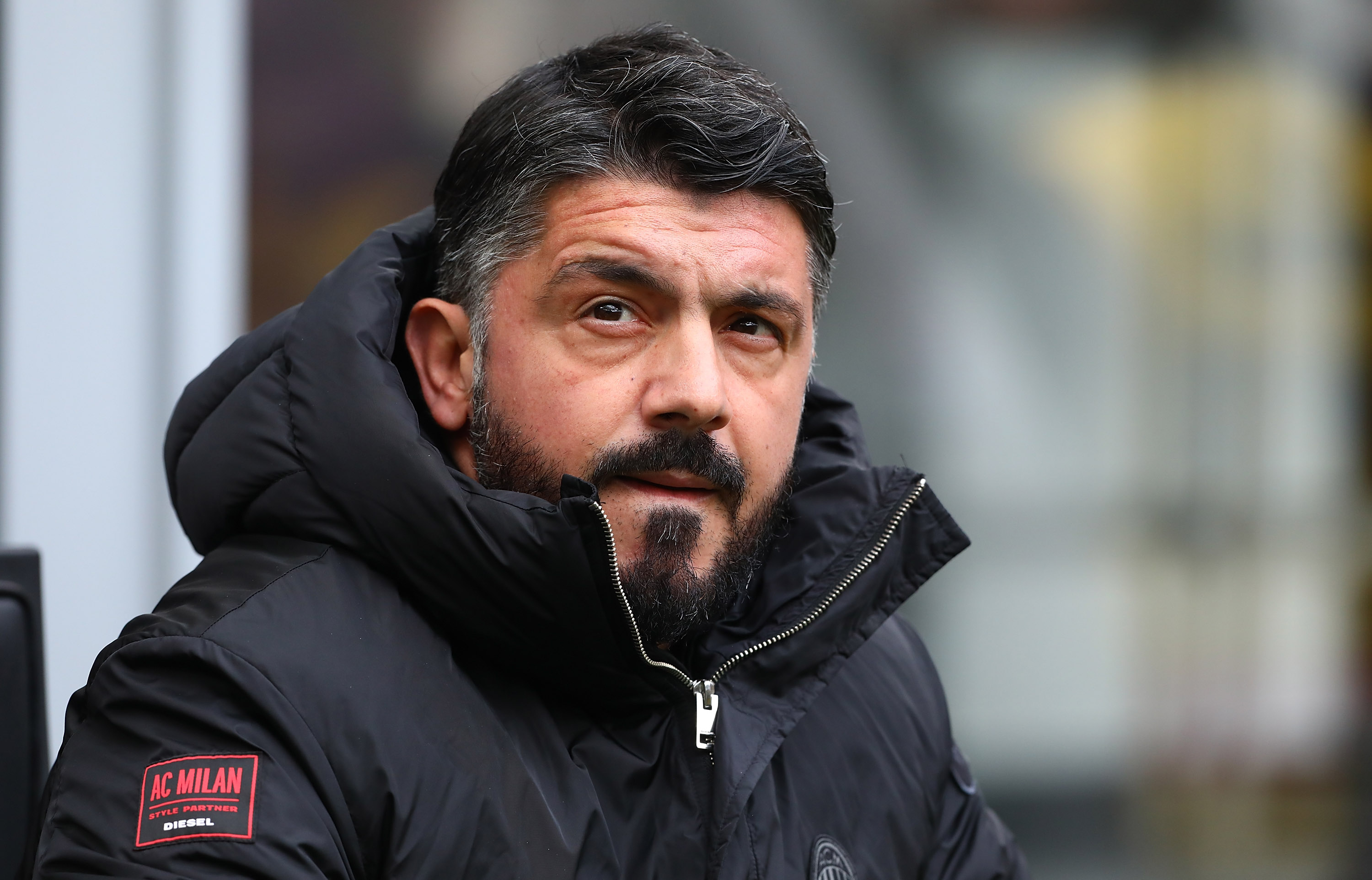 MILAN, ITALY - DECEMBER 02:  AC Milan coach Gennaro Gattuso looks on before the Serie A match between AC Milan and Parma Calcio at Stadio Giuseppe Meazza on December 2, 2018 in Milan, Italy.  (Photo by Marco Luzzani/Getty Images)