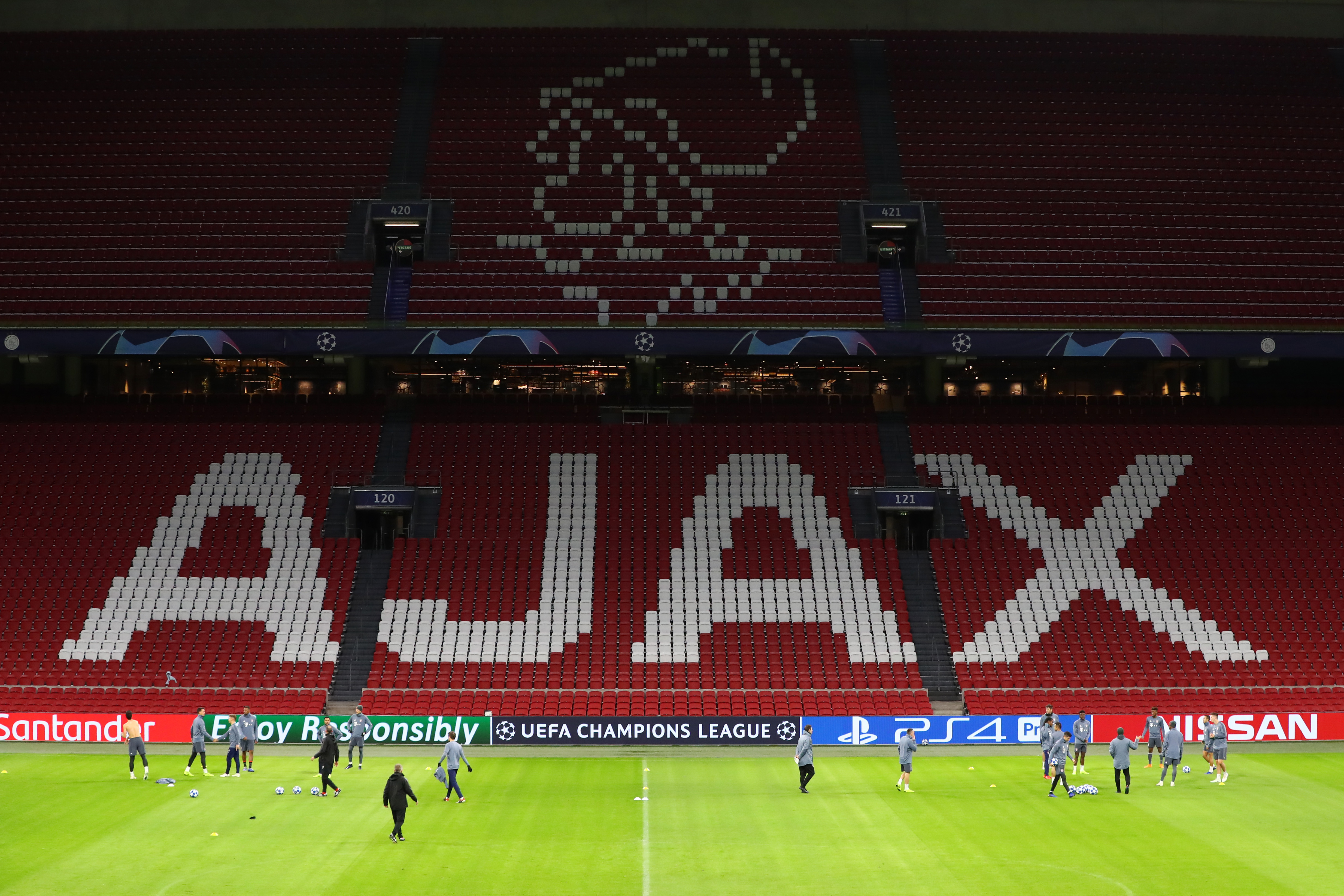 AMSTERDAM, NETHERLANDS - DECEMBER 11:  A general view inside the stadium during a training session ahead of their UEFA Champions League Group E match against Ajax at Johan Cruyff Arena on December 11, 2018 in Amsterdam, Netherlands.  (Photo by Dean Mouhtaropoulos/Getty Images)