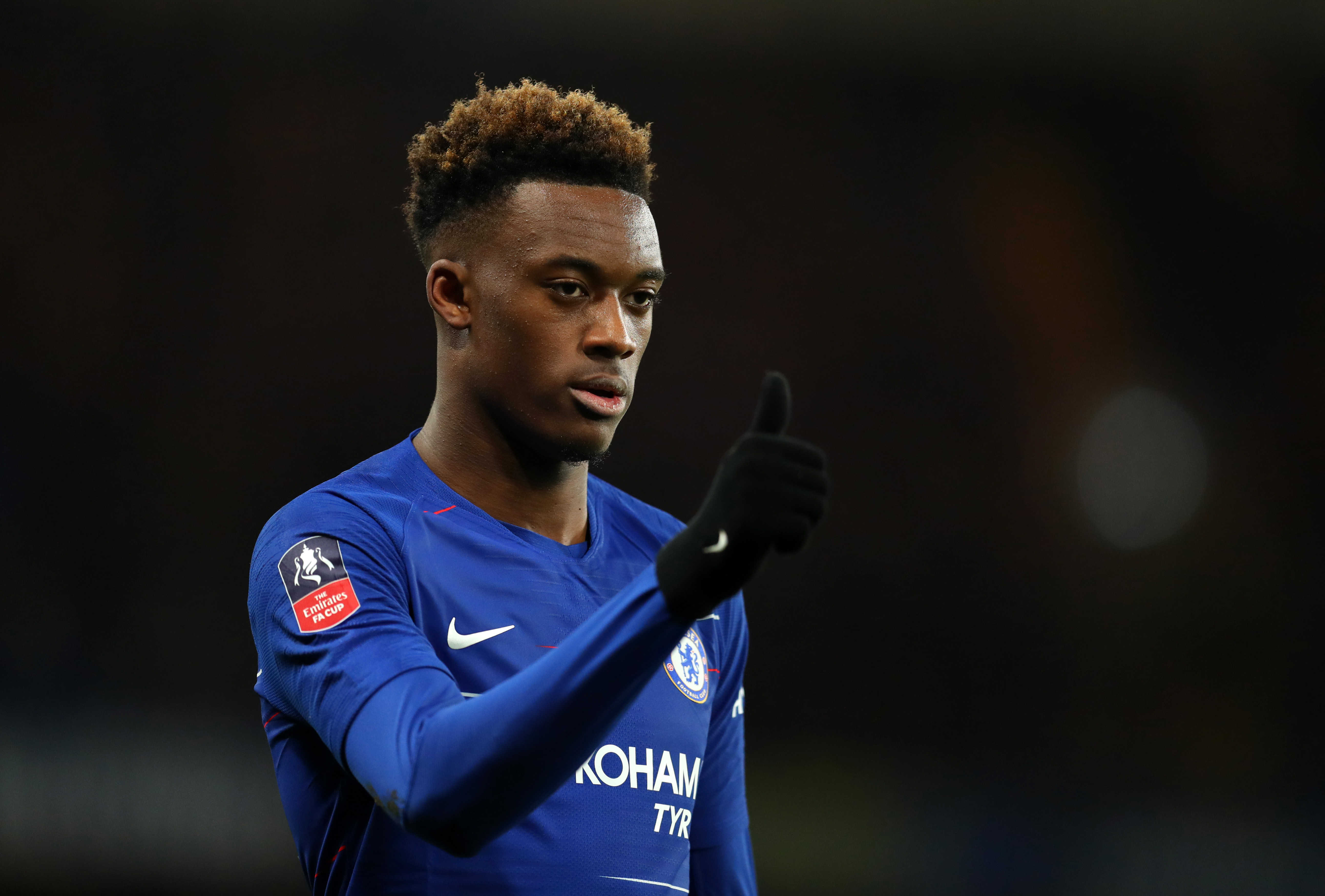 LONDON, ENGLAND - JANUARY 27:  Callum Hudson-Odoi of Chelsea during the FA Cup Fourth Round match between Chelsea and Sheffield Wednesday at Stamford Bridge on January 27, 2019 in London, United Kingdom. (Photo by Catherine Ivill/Getty Images)