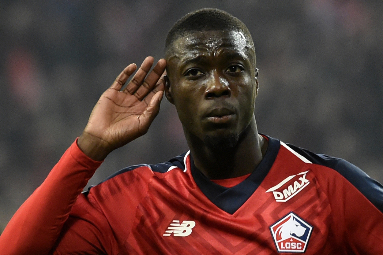 Could Nicolas Pepe be wearing the red of Manchester United soon? (Picture Courtesy - AFP/Getty Images)