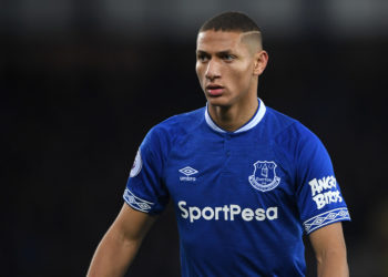 LIVERPOOL, ENGLAND - DECEMBER 10: Richarlison of Everton during the Premier League match between Everton FC and Watford FC at Goodison Park on December 10, 2018 in Liverpool, United Kingdom. (Photo by Gareth Copley/Getty Images)