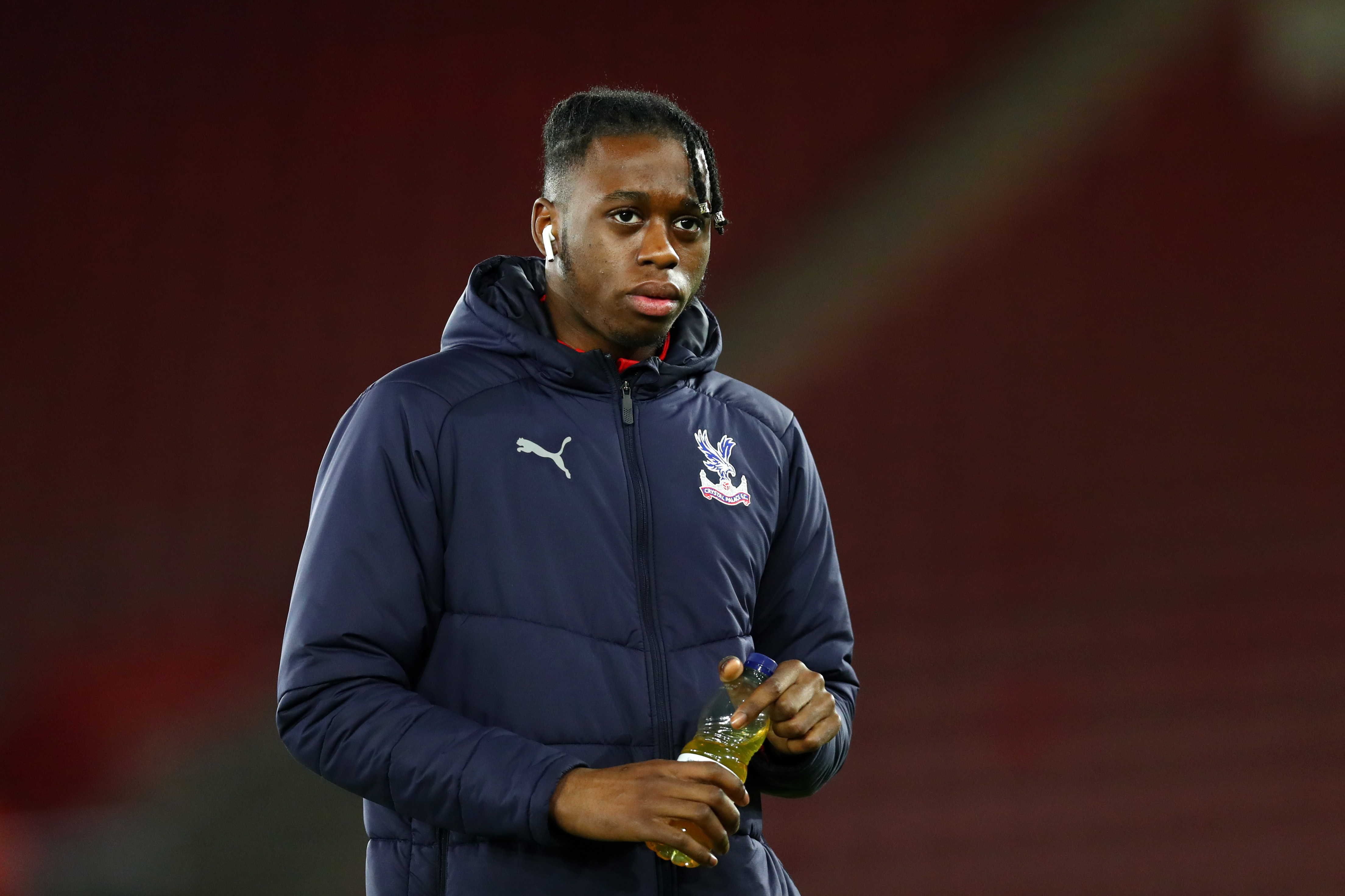 SOUTHAMPTON, ENGLAND - JANUARY 30: Aaron Wan-Bissaka of Crystal Palace looks on prior to the Premier League match between Southampton FC and Crystal Palace at St Mary's Stadium on January 30, 2019 in Southampton, United Kingdom.  (Photo by Dan Istitene/Getty Images)