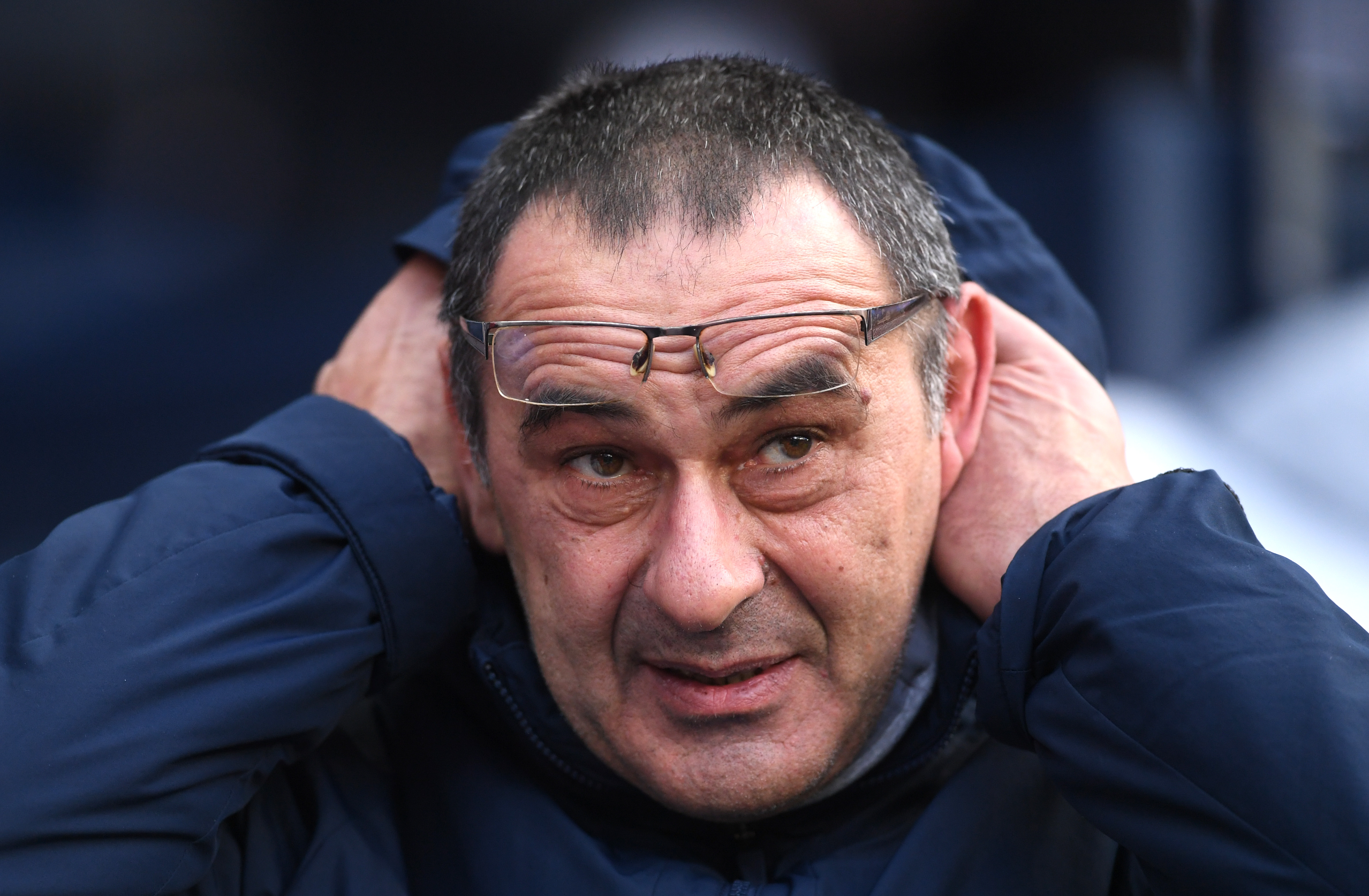 The pressure seems to be getting to Sarri. (Photo by Laurence Griffiths/Getty Images)