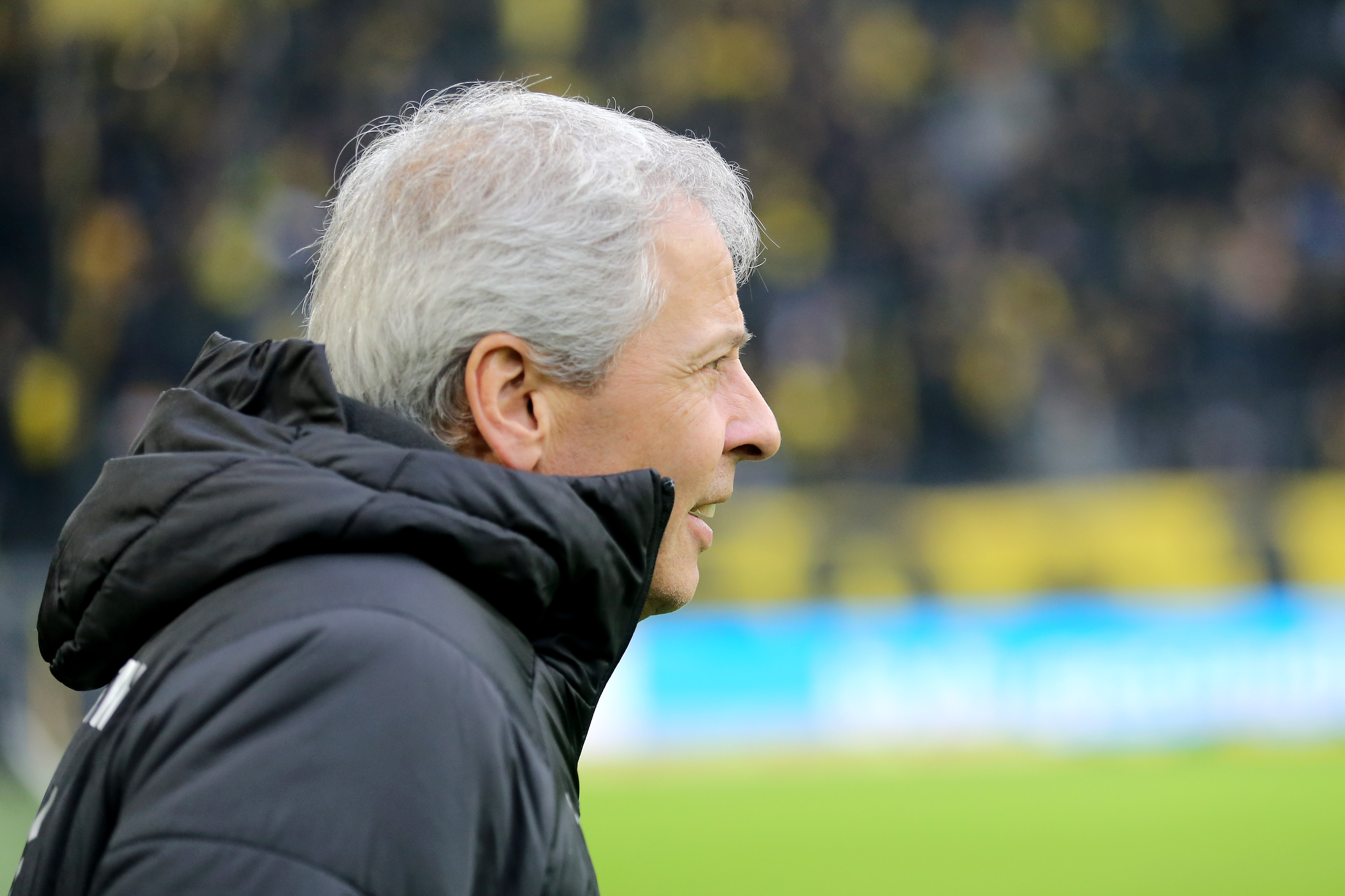 DORTMUND, GERMANY - JANUARY 26: Head coach Lucien Favre of Dortmund looks on prior to the Bundesliga match between Borussia Dortmund and Hannover 96 at Signal Iduna Park on January 26, 2019 in Dortmund, Germany. (Photo by Christof Koepsel/Bongarts/Getty Images)