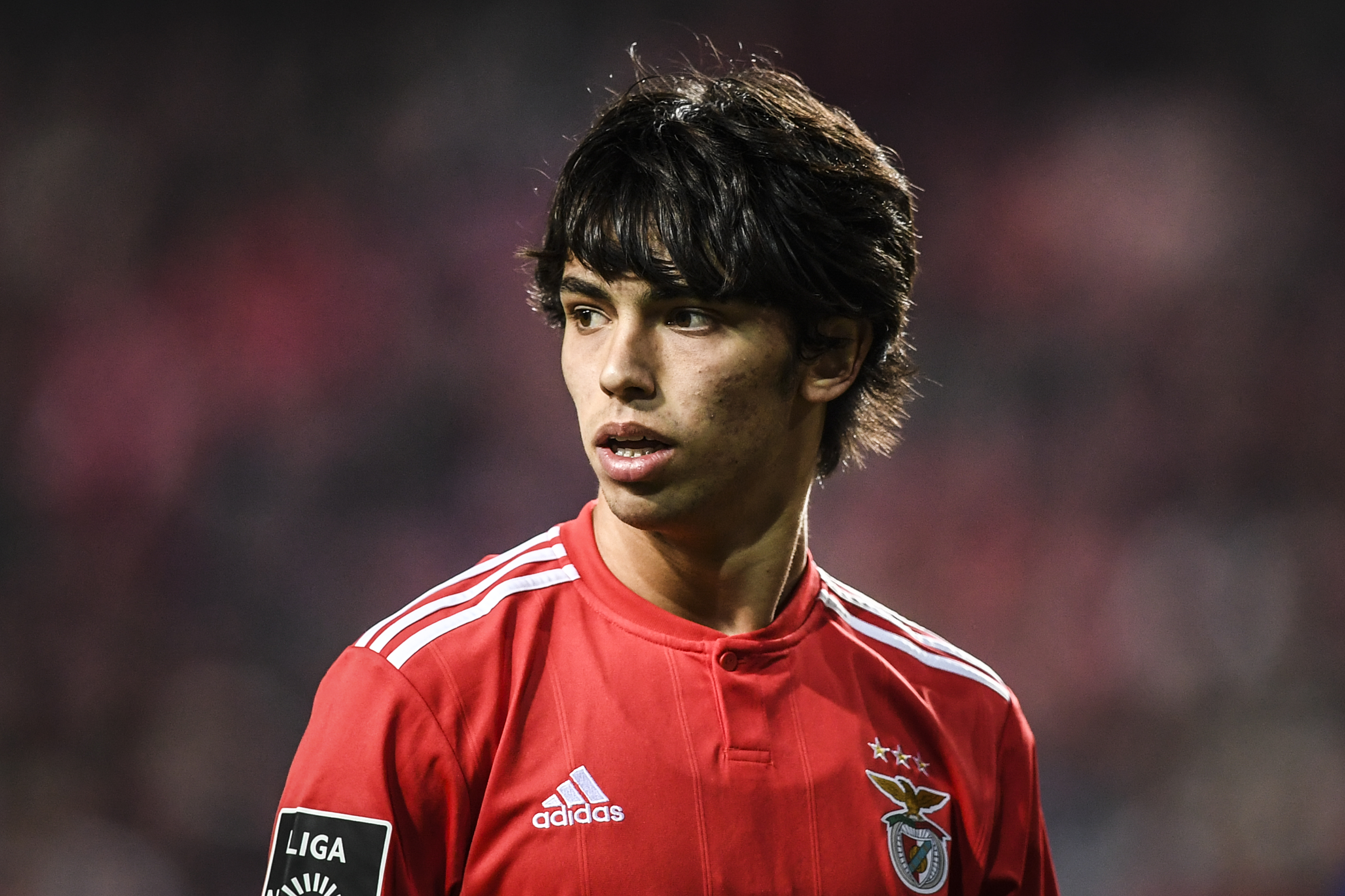 Benfica's Portuguese midfielder Joao Felix reacts during the Portuguese League football match between SL Benfica and Chaves at the Luz stadium on February 25, 2019. (Photo by PATRICIA DE MELO MOREIRA / AFP)        (Photo credit should read PATRICIA DE MELO MOREIRA/AFP/Getty Images)