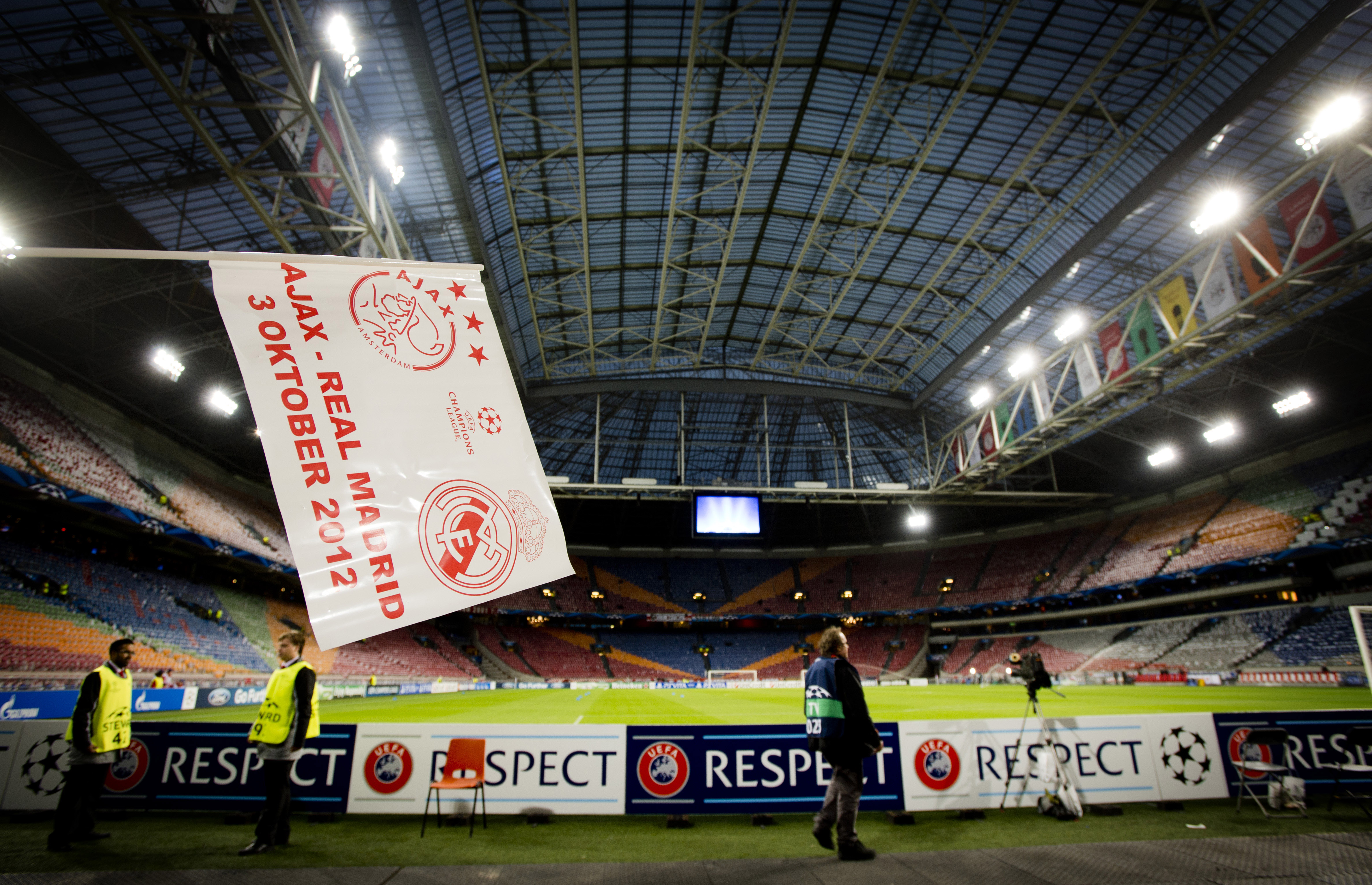 AMSTERDAM, NETHERLANDS - OCTOBER 03:  General view of the Amsterdam ArenA, home of AFC Ajax taken during the UEFA Champions League group stage match between AFC Ajax and Real Madrid CF at the Amsterdam ArenA on October 3, 2012 in Amsterdam, Netherlands. (Photo by Robin Utrecht/EuroFootball/Getty Images)
