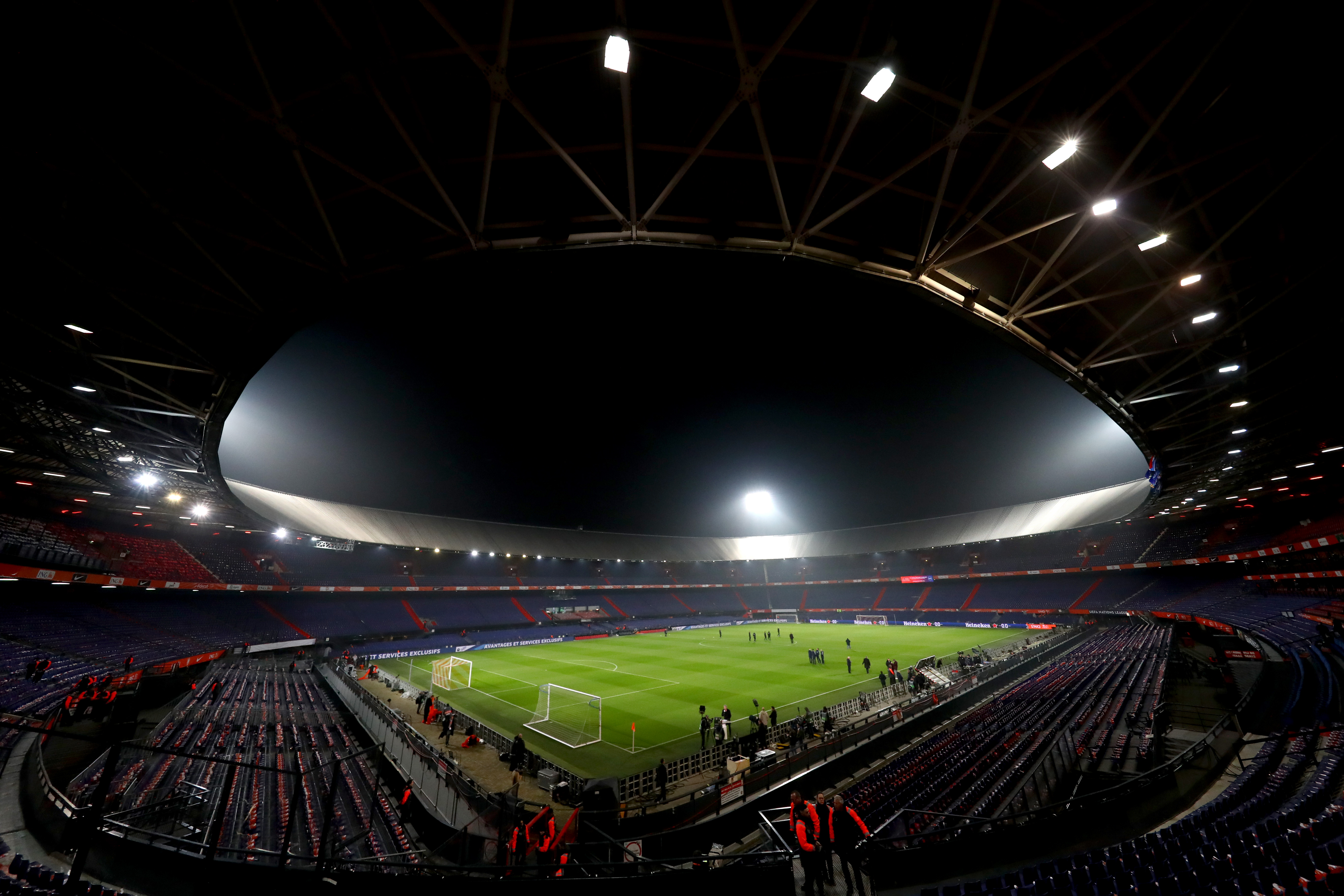 AMSTERDAM, NETHERLANDS - NOVEMBER 16:  General view inside the stadium prior to the UEFA Nations League Group A match between Netherlands and France at the Stadion Feijenoord on November 16, 2018 in Amsterdam, Netherlands.  (Photo by Dean Mouhtaropoulos/Getty Images)
