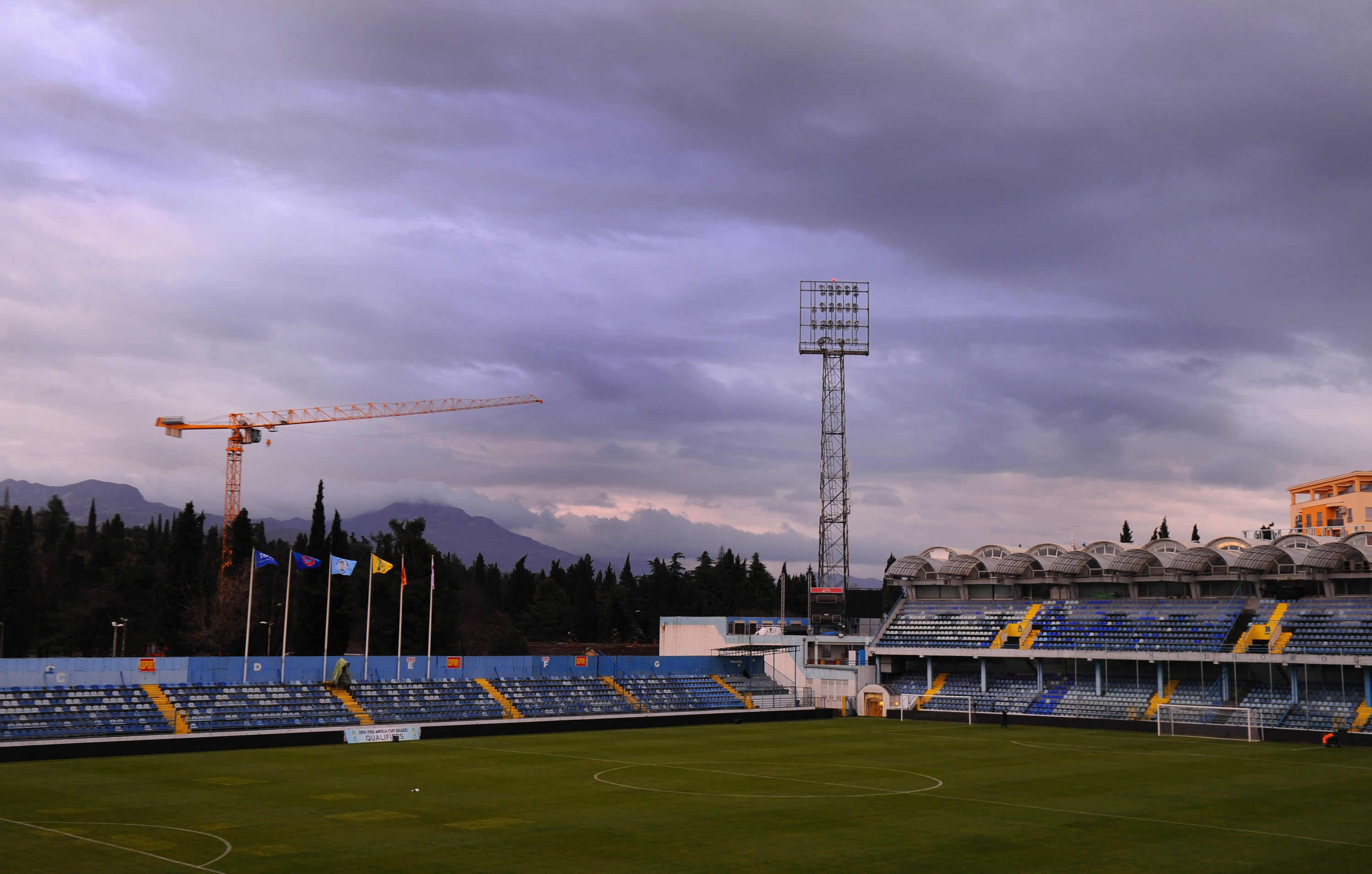 PODGORICA, MONTENEGRO - MARCH 25:  A general view of the stadium before the England training session at City Stadium on March 25, 2013 in Podgorica, Montenegro.  (Photo by Michael Regan/Getty Images)