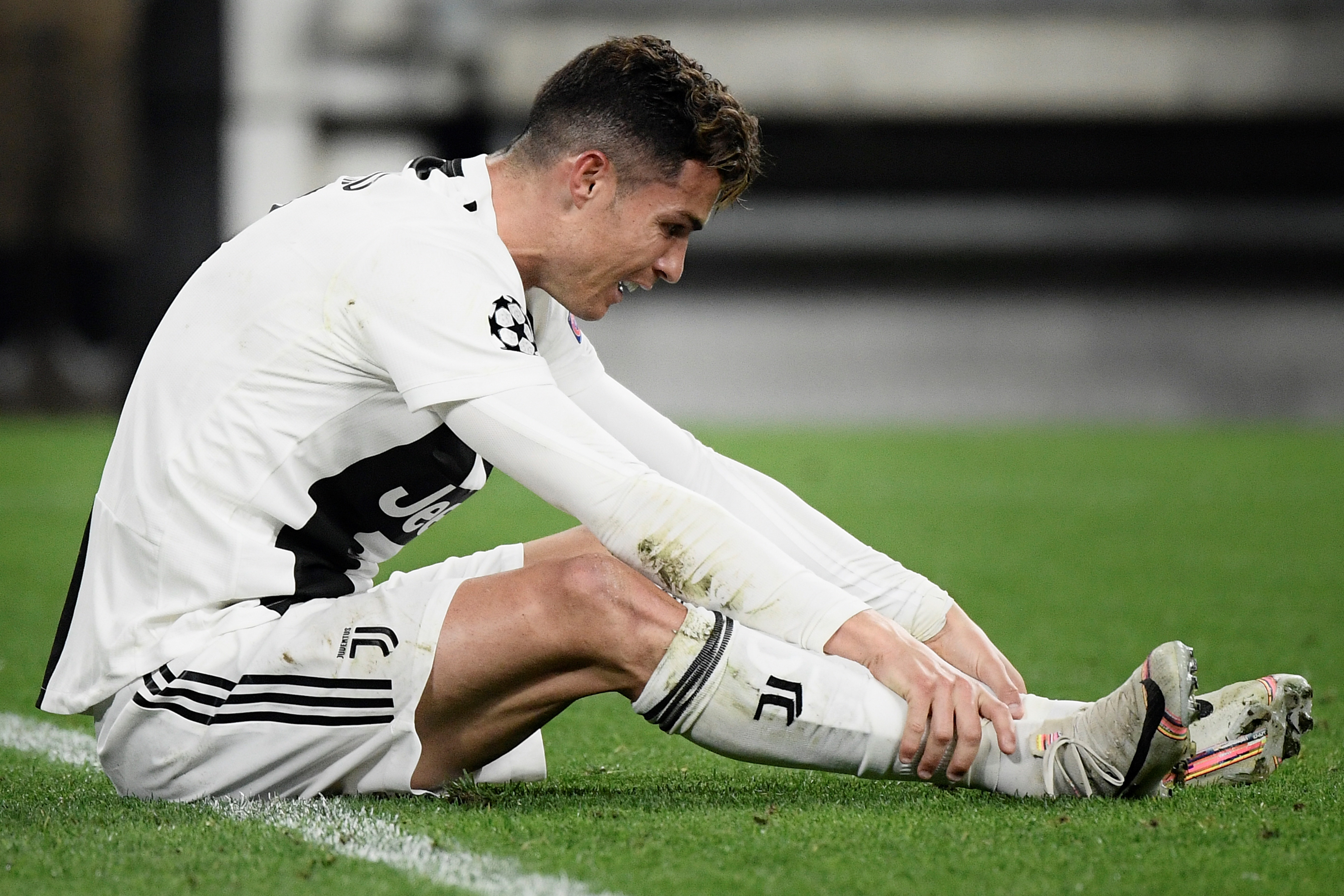 Ronaldo scored, but couldn't prevent a defeat (Photo credit should read FILIPPO MONTEFORTE/AFP/Getty Images)
