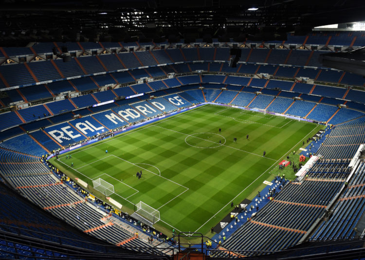 MADRID, SPAIN - FEBRUARY 03:  General view inside the stadium  prior to the La Liga match between Real Madrid CF and Deportivo Alaves at Estadio Santiago Bernabeu on February 03, 2019 in Madrid, Spain. (Photo by Denis Doyle/Getty Images)