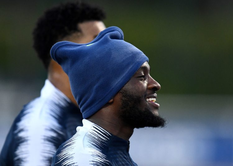 France's midfielder Tanguy Ndombele leaves a training session in Clairefontaine-en-Yvelines on March 19, 2019, as part of the team's preparation for their upcoming Euro 2020 qualification football matches against Moldova and Iceland. (Photo by FRANCK FIFE / AFP)        (Photo credit should read FRANCK FIFE/AFP/Getty Images)
