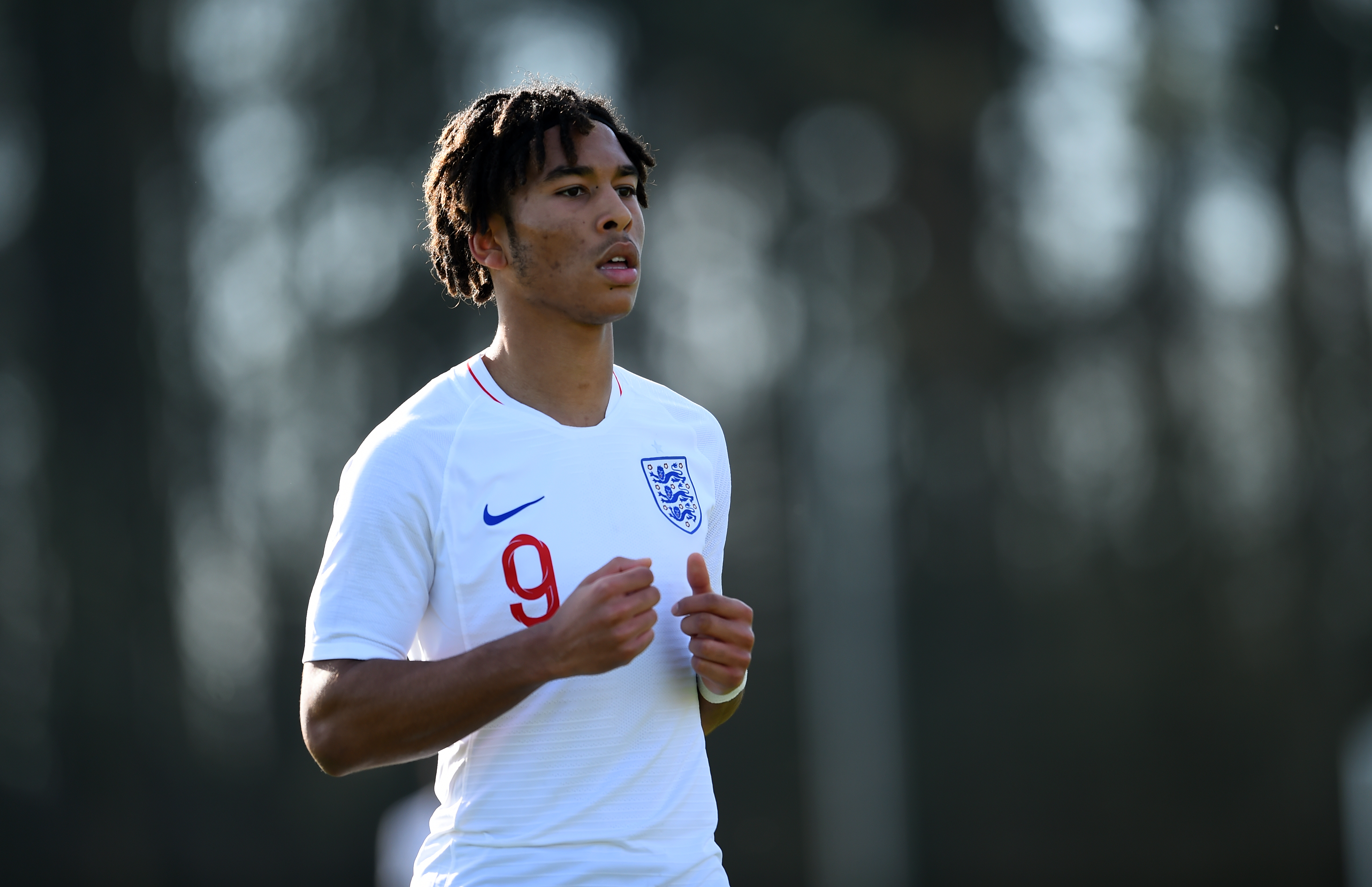 BURTON-UPON-TRENT, ENGLAND - MARCH 20: Danny Loader of England looks on during the UEFA U19 Championship Qualifier match between England U19 and Czech Republic U19 at St Georges Park on March 20, 2019 in Burton-upon-Trent, England. (Photo by Nathan Stirk/Getty Images)
