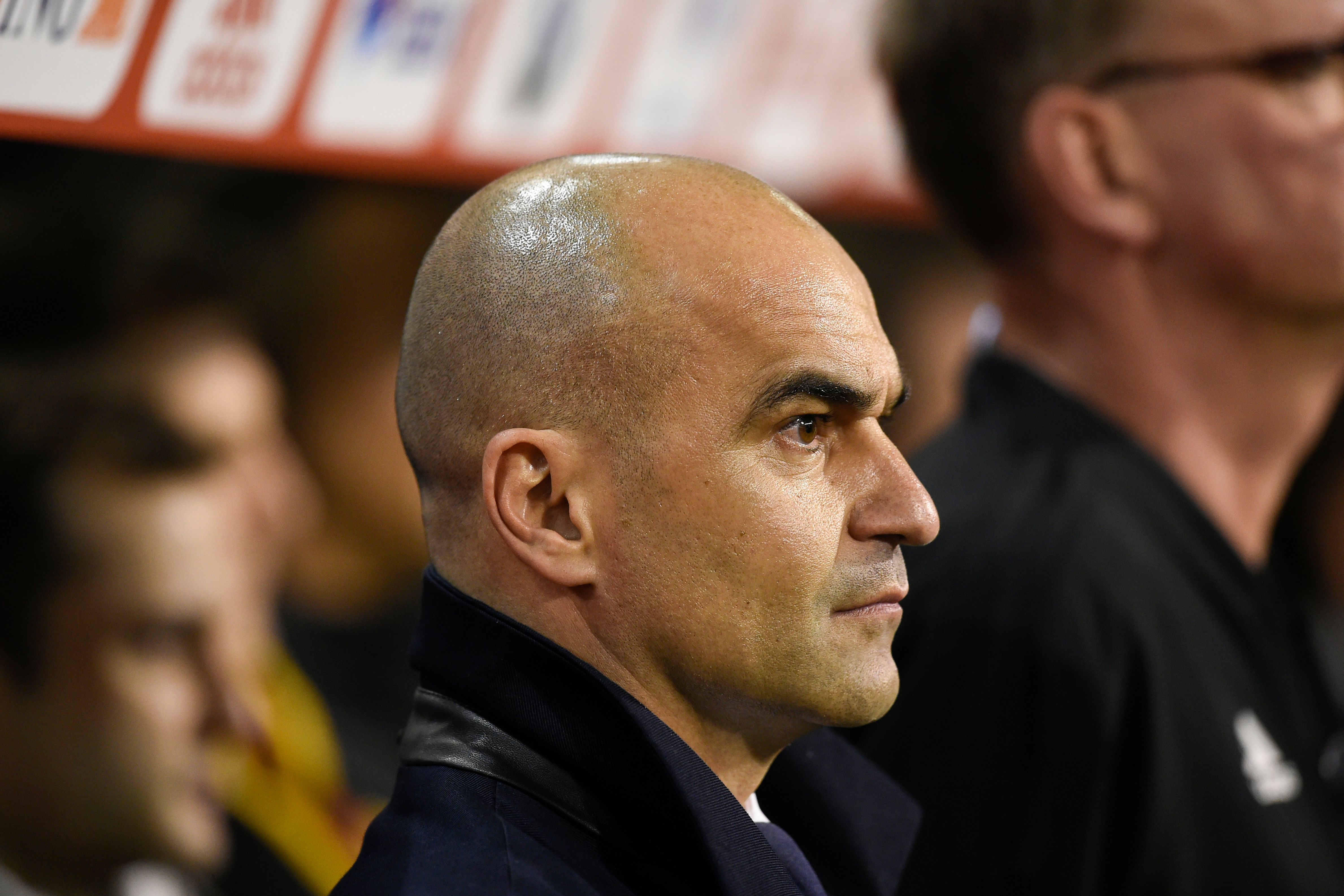 Belgium's coach Roberto Martinez looks on at the start of the Euro 2020 football qualification match between Belgium and Russia at the Roi Baudouin stadium, in Brussels on March 21, 2019. (Photo by JOHN THYS / AFP)        (Photo credit should read JOHN THYS/AFP/Getty Images)