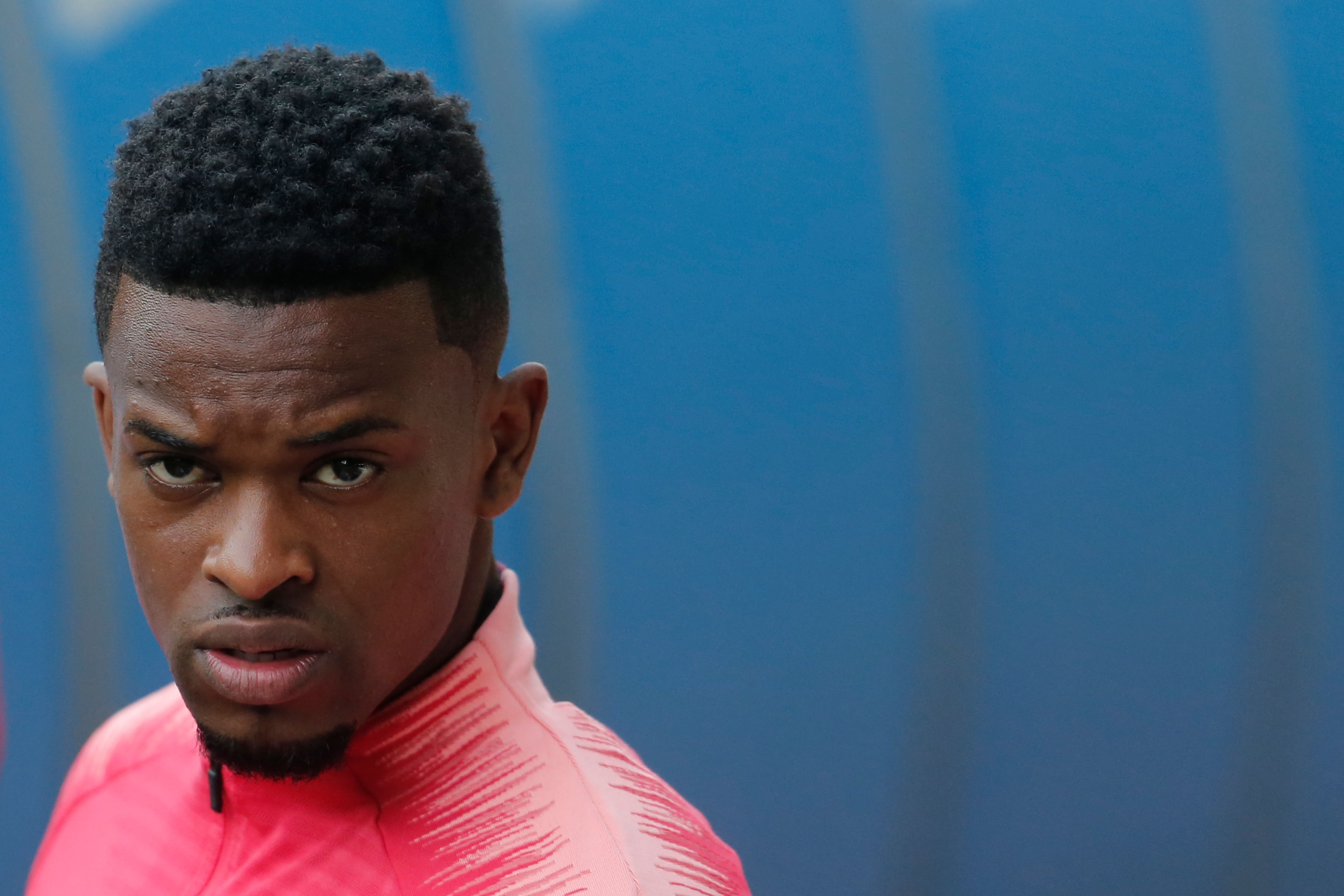 Barcelona's Portuguese defender Nelson Semedo attends a training session at the Joan Gamper Sports Center in Sant Joan Despi on April 15, 2019 on the eve of the Champions League second leg quarter-final football match between FC Barcelona and Manchester United. (Photo by Pau Barrena / AFP)        (Photo credit should read PAU BARRENA/AFP/Getty Images)