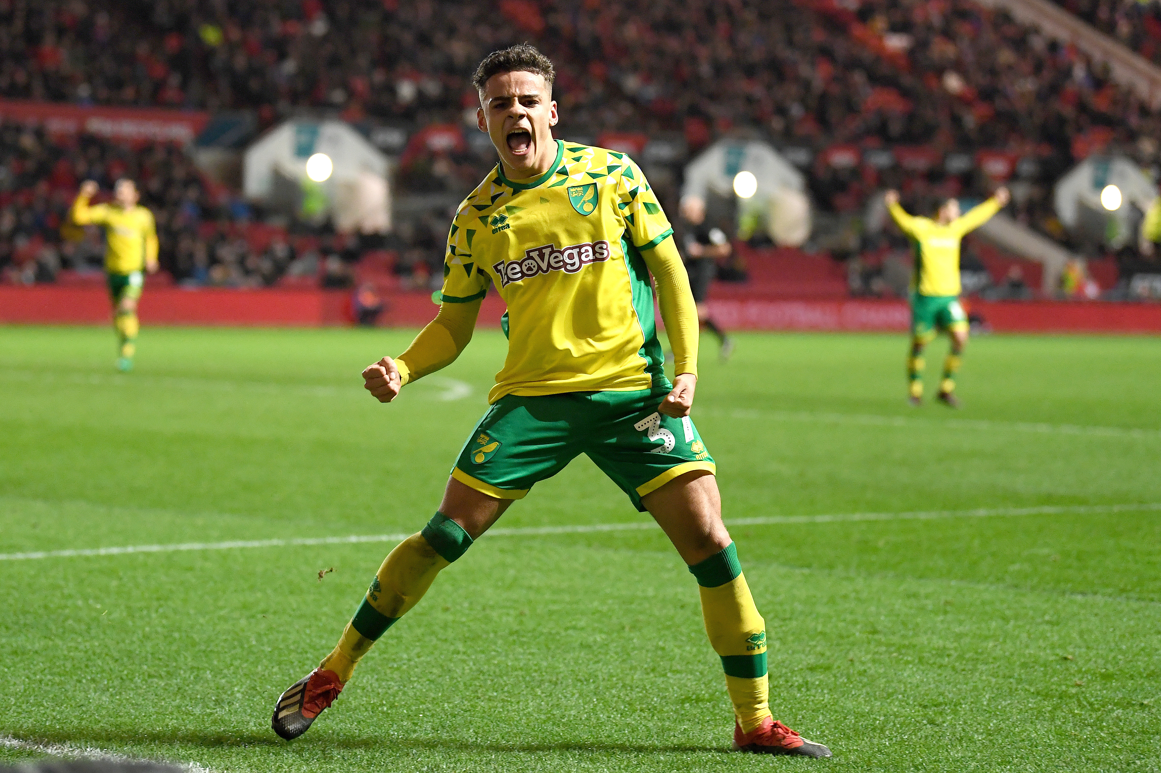 After a brilliant season in the Championship, Norwich star Max Aarons is drawing interest from Manchester United and Crystal Palace. (Picture Courtesy - AFP/Getty Images)