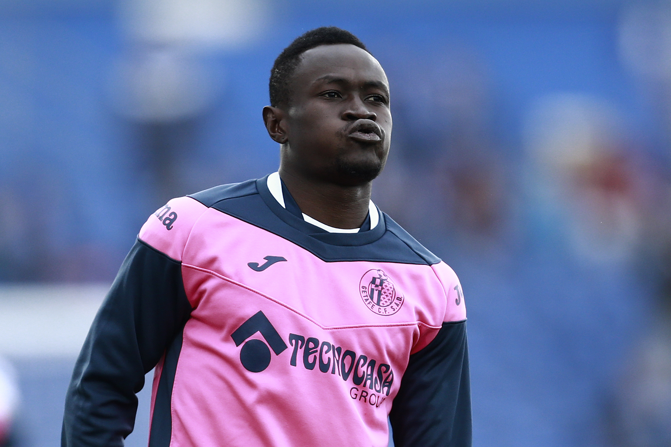 Getafe's Togolese defender Djene Dakonam warms up before the Spanish League football match between Getafe and Sevilla at the Coliseum Alfonso Perez in Getafe on April 21, 2019. (Photo by BENJAMIN CREMEL / AFP)        (Photo credit should read BENJAMIN CREMEL/AFP/Getty Images)