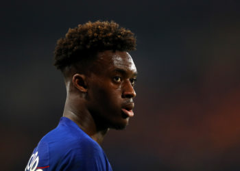 LONDON, ENGLAND - APRIL 22: Callum Hudson-Odoi of Chelsea during the Premier League match between Chelsea FC and Burnley FC at Stamford Bridge on April 22, 2019 in London, United Kingdom. (Photo by Warren Little/Getty Images)