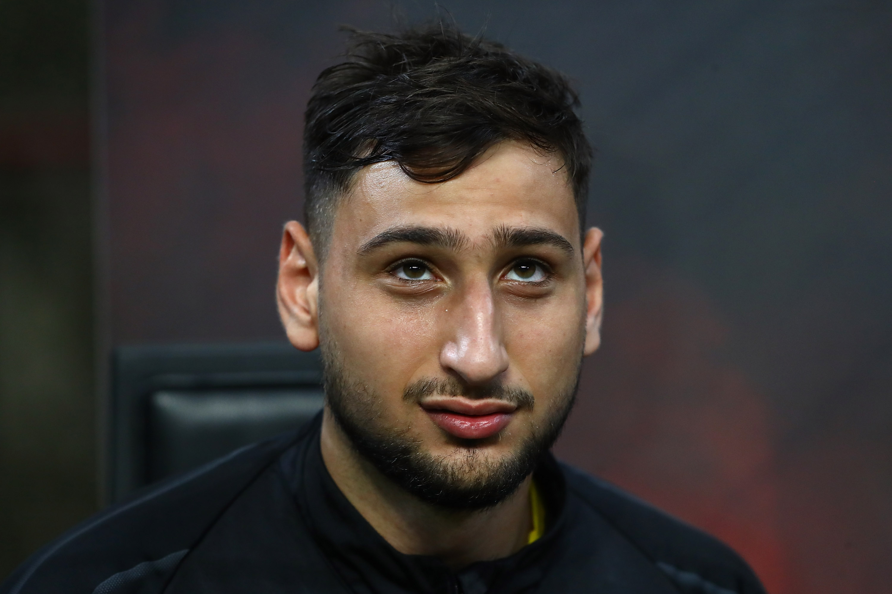 MILAN, ITALY - APRIL 24:  Gianluigi Donnarumma of AC Milan looks on before the TIM Cup match between AC Milan and SS Lazio at Stadio Giuseppe Meazza on April 24, 2019 in Milan, Italy.  (Photo by Marco Luzzani/Getty Images)