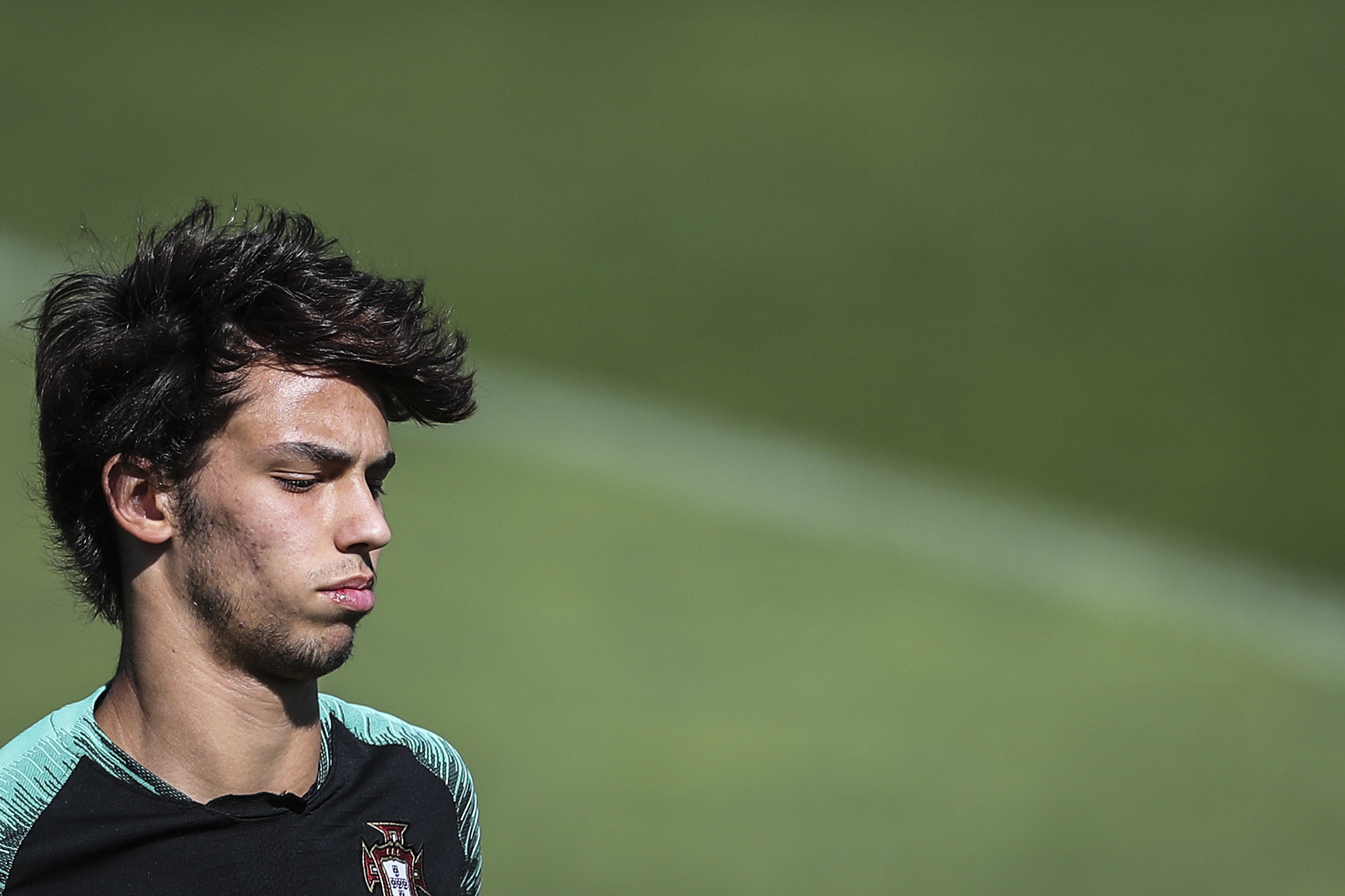Portugal's midfielder Joao Felix attends a training session at Portugal's "Cidade do Futebol" training camp in Oeiras in the outskirts of Lisbon on May 29, 2019 as part of preparations for the final stage of the UEFA Nations League. (Photo by CARLOS COSTA / AFP)        (Photo credit should read CARLOS COSTA/AFP/Getty Images)