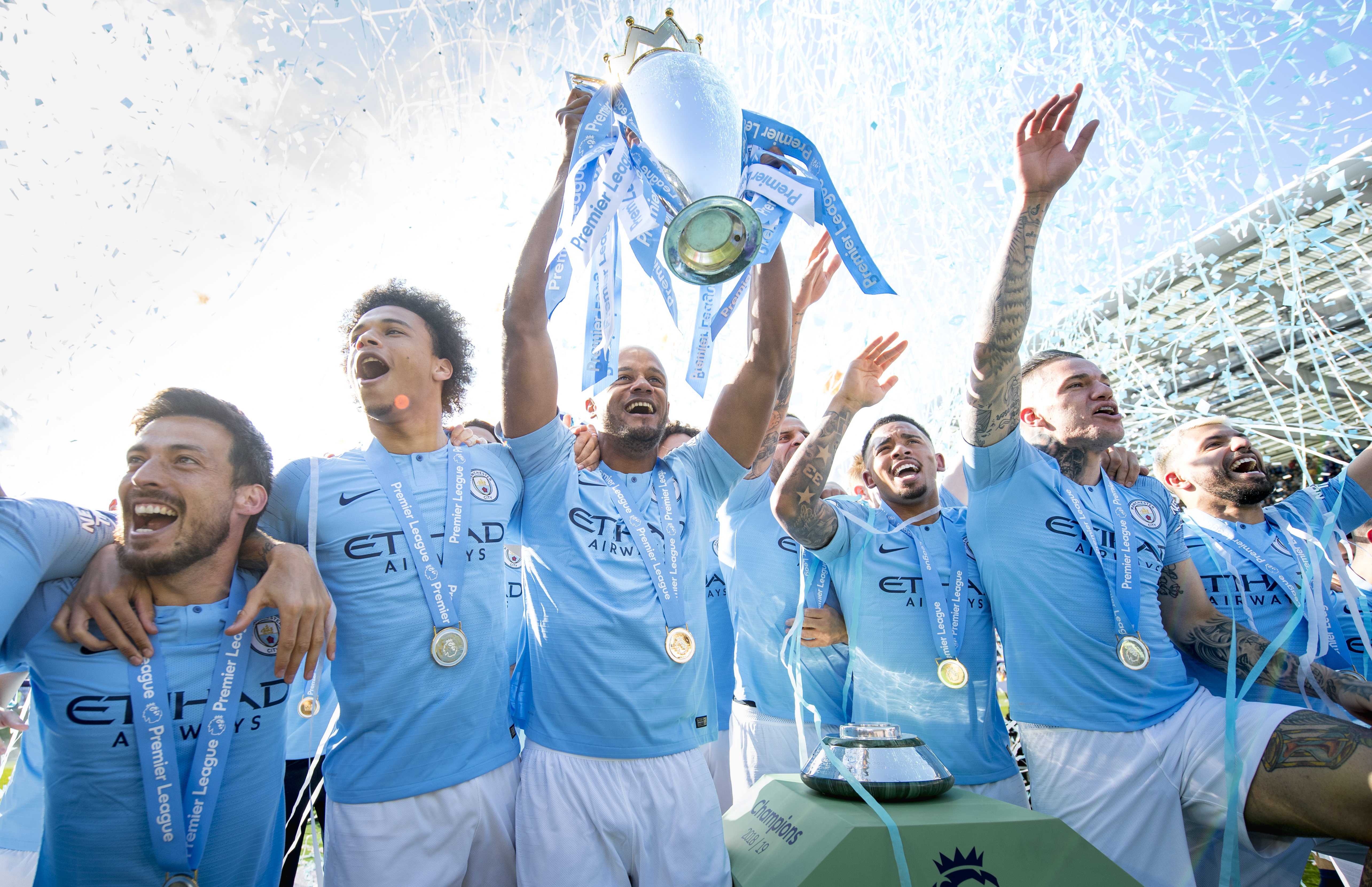 Manchester City beat Liverpool to the title by just one point. (Photo by Michael Regan/Getty Images)