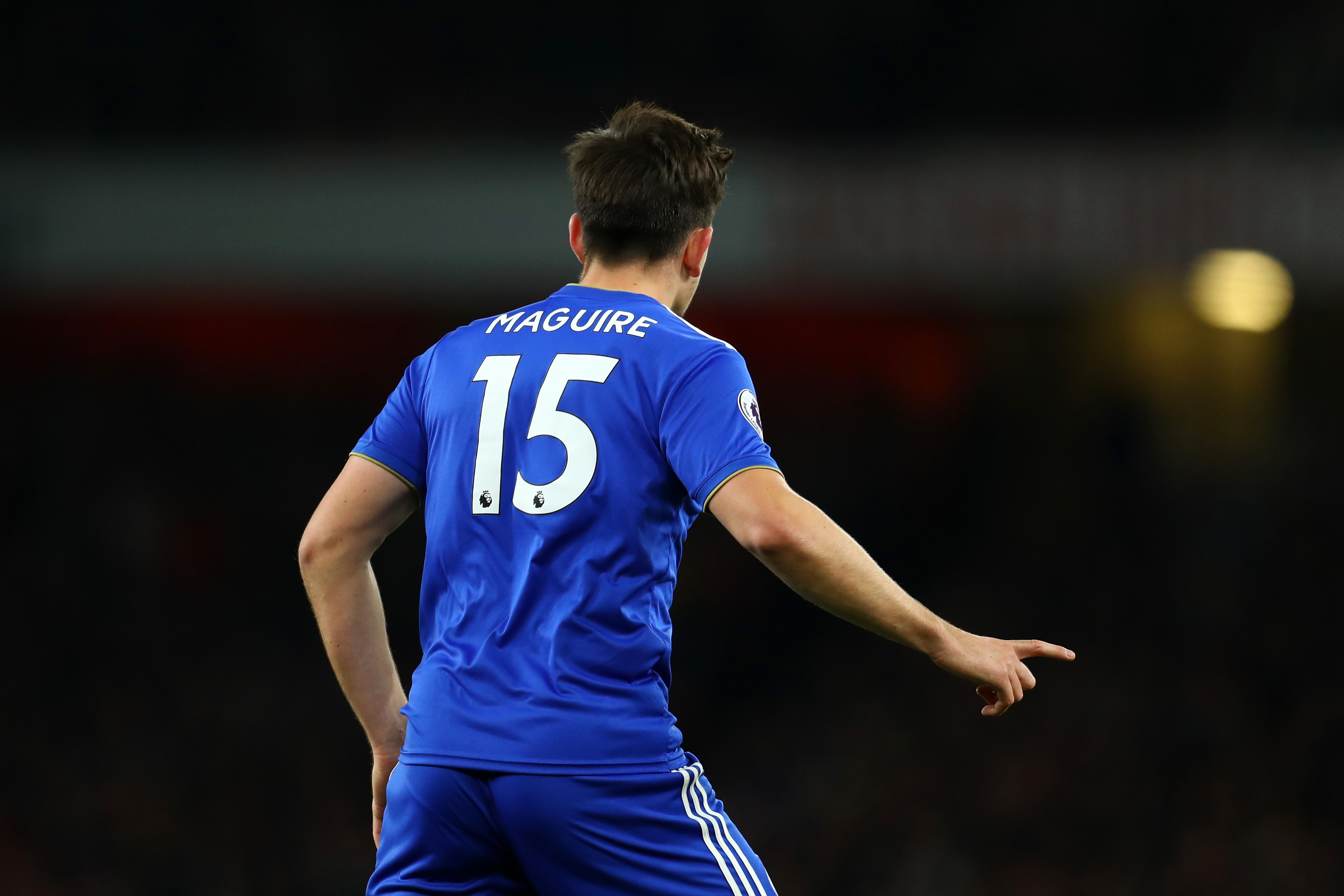 LONDON, ENGLAND - OCTOBER 22:  Harry Maguire of Leicester City looks on during the Premier League match between Arsenal FC and Leicester City at Emirates Stadium on October 22, 2018 in London, United Kingdom.  (Photo by Clive Rose/Getty Images)