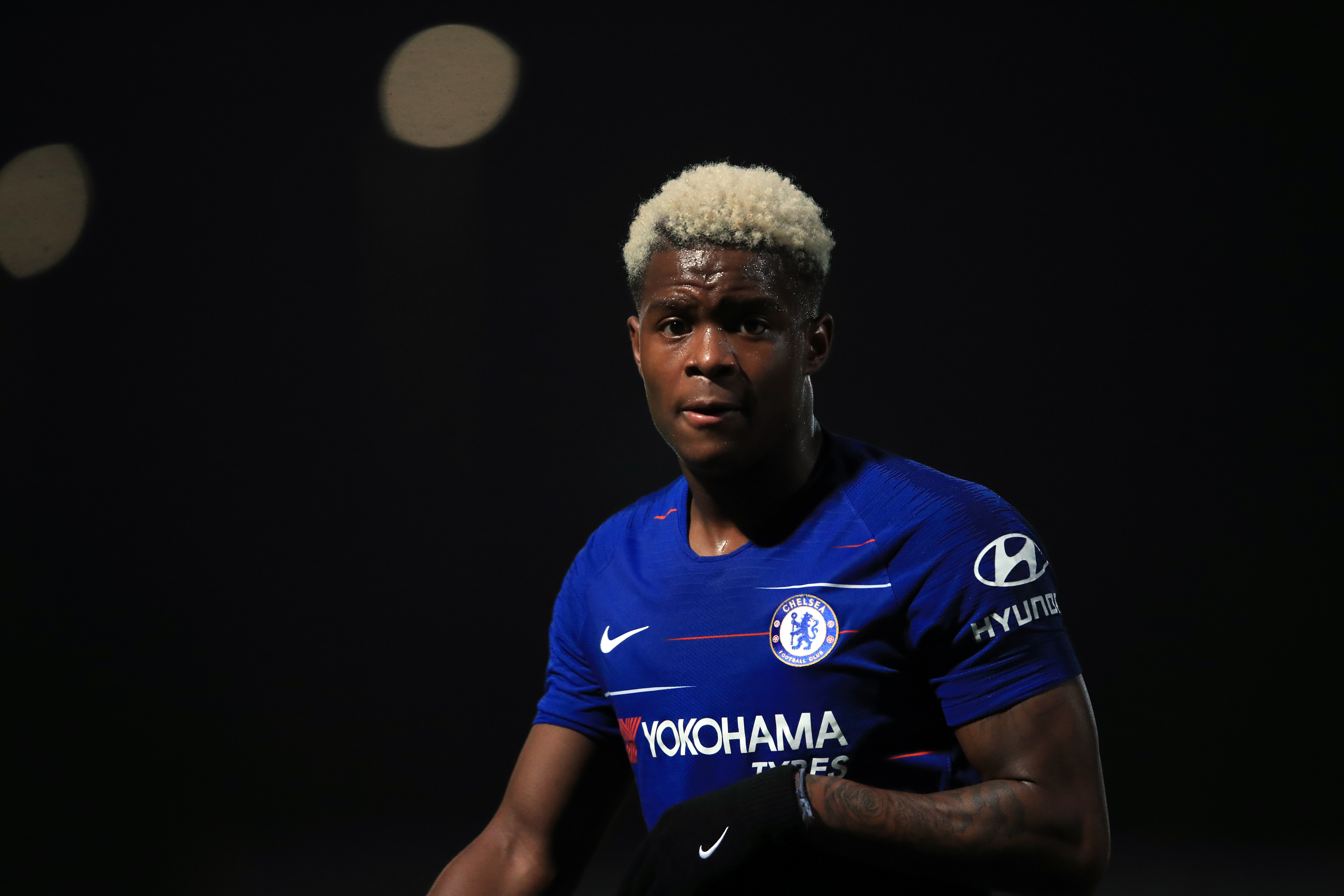 STEVENAGE, ENGLAND - MARCH 01: Daishawn Redan of Chelsea during the Premier League 2 match between Tottenham Hotspur and  Chelsea  at The Lamex Stadium on March 01, 2019 in Stevenage, England. (Photo by Marc Atkins/Getty Images)