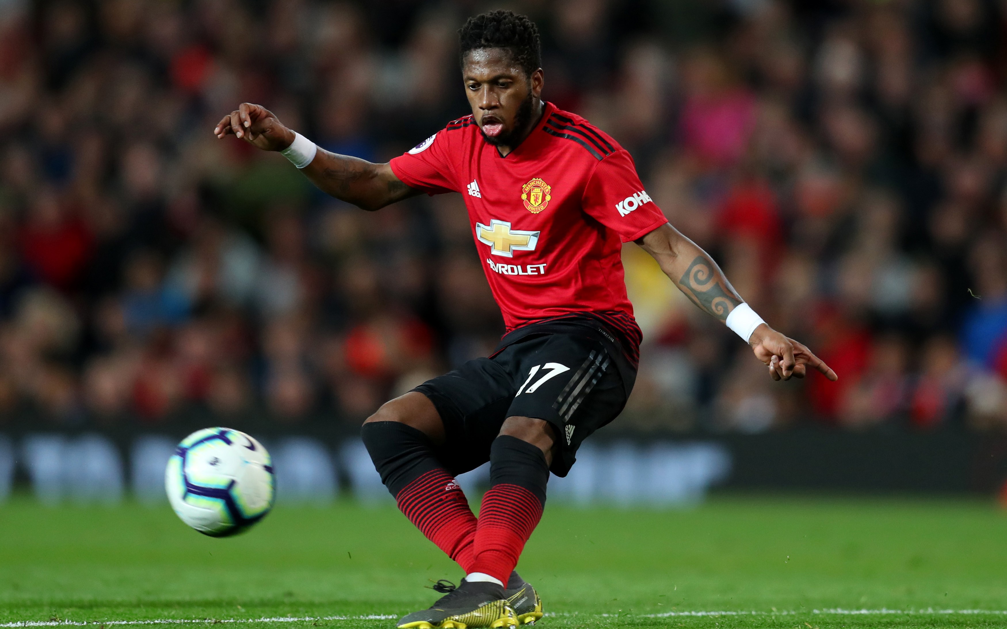 MANCHESTER, ENGLAND - APRIL 24: Fred of Manchester United  during the Premier League match between Manchester United and Manchester City at Old Trafford on April 24, 2019 in Manchester, United Kingdom. (Photo by Catherine Ivill/Getty Images)