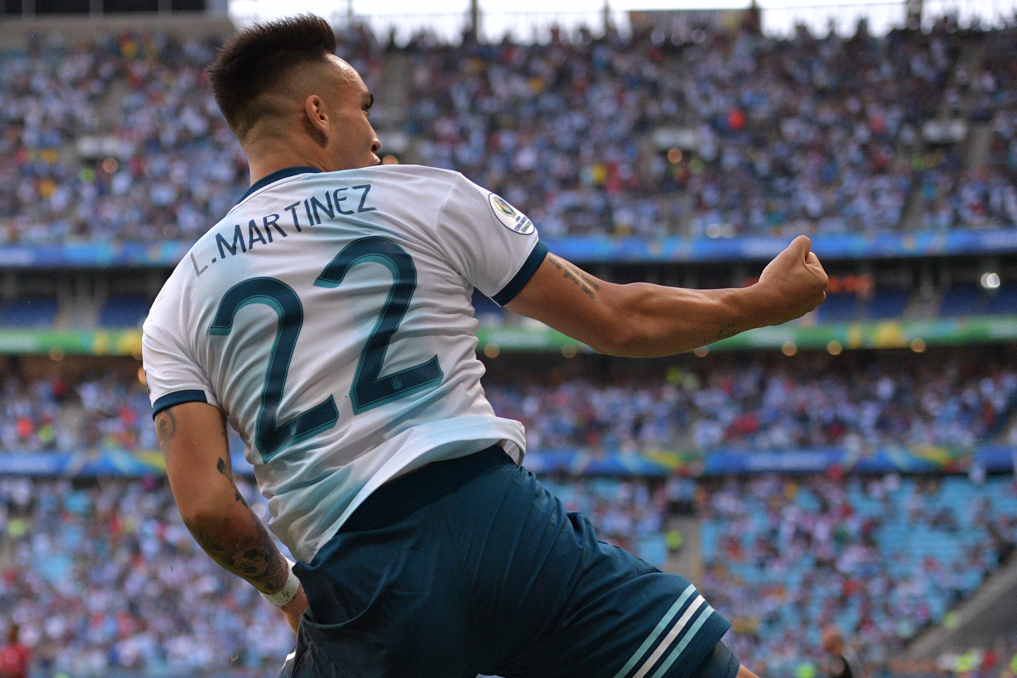Will Lautaro Martinez celebrate a move to Chelsea? (Photo by Carl de Souza/AFP/Getty Images)