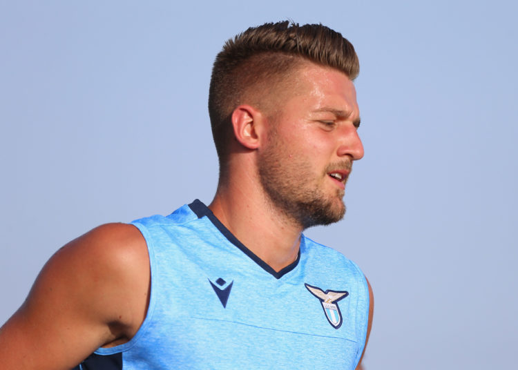 ROME, ITALY - JULY 09:  Sergej Milinkovic of SS Lazio in action during the SS Lazio training session on July 9, 2019 in Rome, Italy.  (Photo by Paolo Bruno/Getty Images)