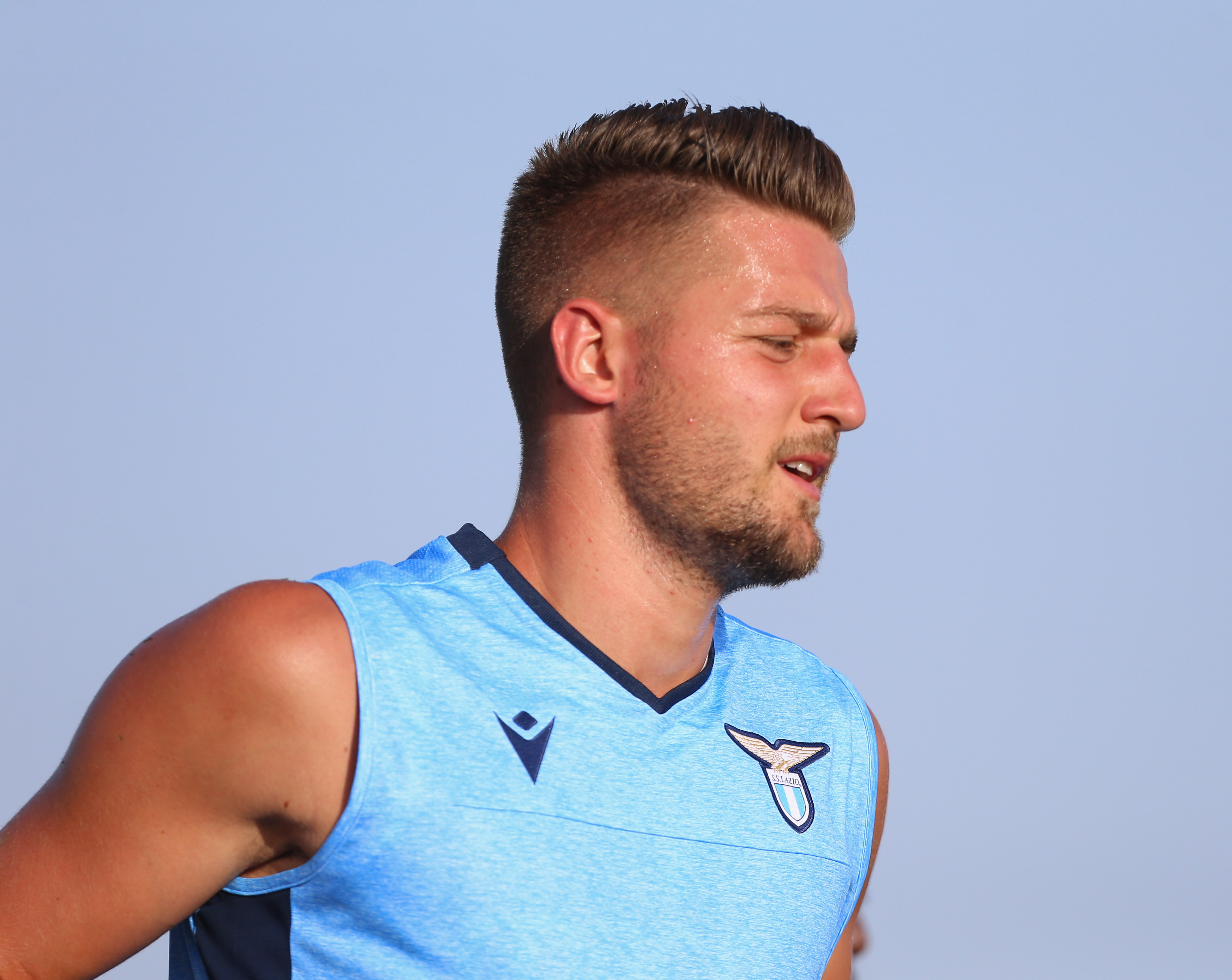 ROME, ITALY - JULY 09:  Sergej Milinkovic of SS Lazio in action during the SS Lazio training session on July 9, 2019 in Rome, Italy.  (Photo by Paolo Bruno/Getty Images)