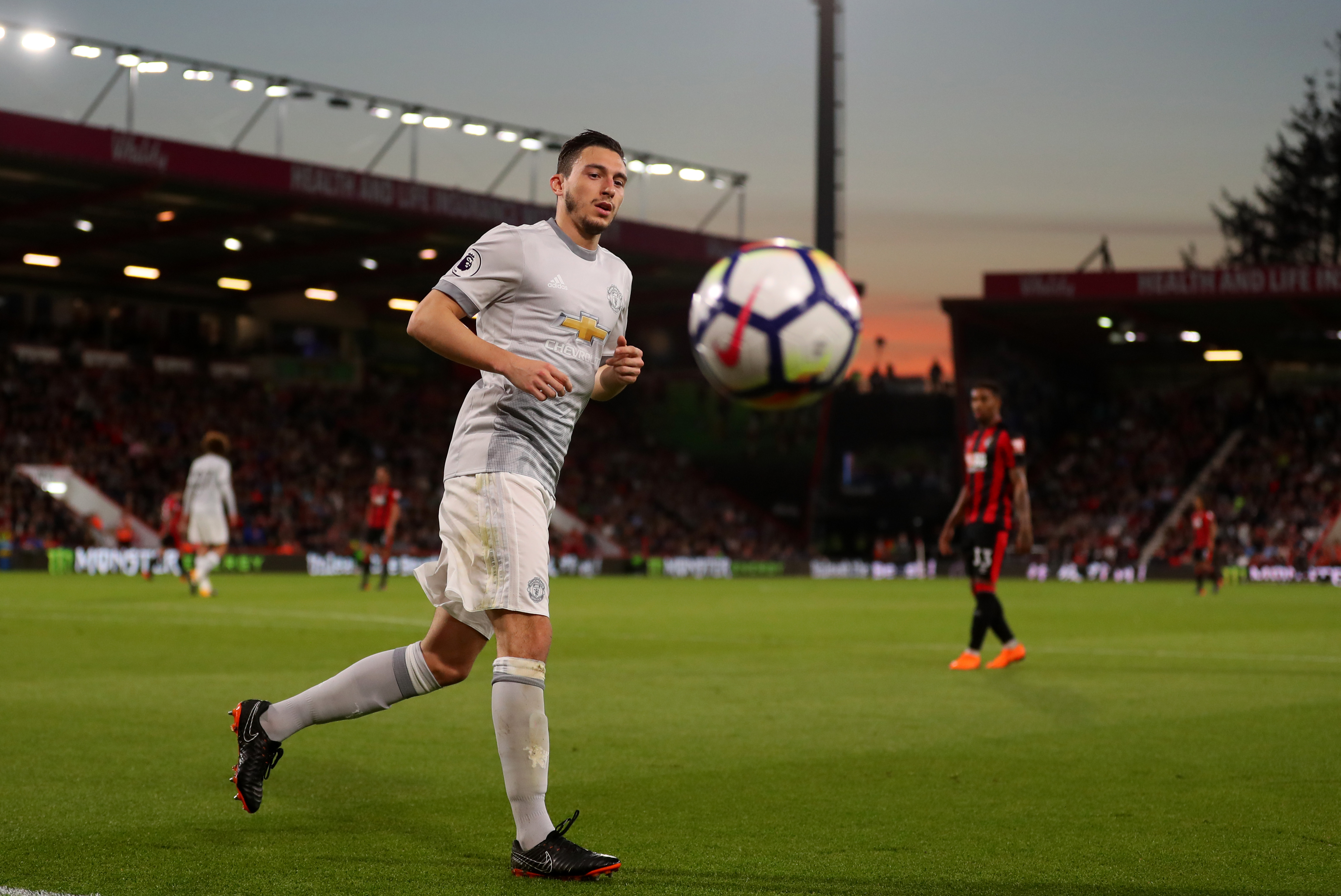 BOURNEMOUTH, ENGLAND - APRIL 18: Matteo Darmian of Manchester United during the Premier League match between AFC Bournemouth and Manchester United at Vitality Stadium on April 18, 2018 in Bournemouth, England. (Photo by Catherine Ivill/Getty Images)