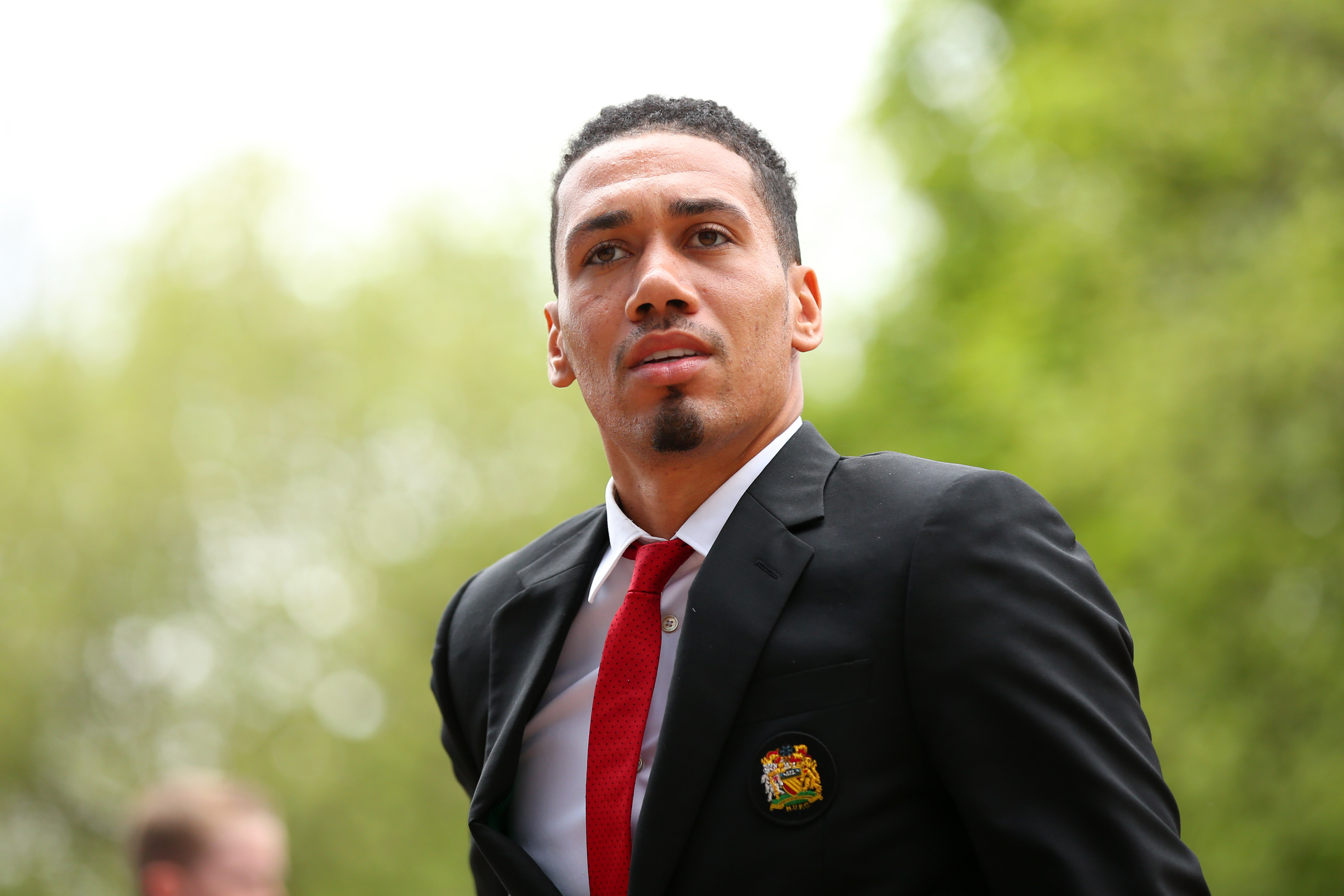 HUDDERSFIELD, ENGLAND - MAY 05:  Chris Smalling of Manchester United arrives  prior to the Premier League match between Huddersfield Town and Manchester United at John Smith's Stadium on May 05, 2019 in Huddersfield, United Kingdom. (Photo by Alex Livesey/Getty Images)