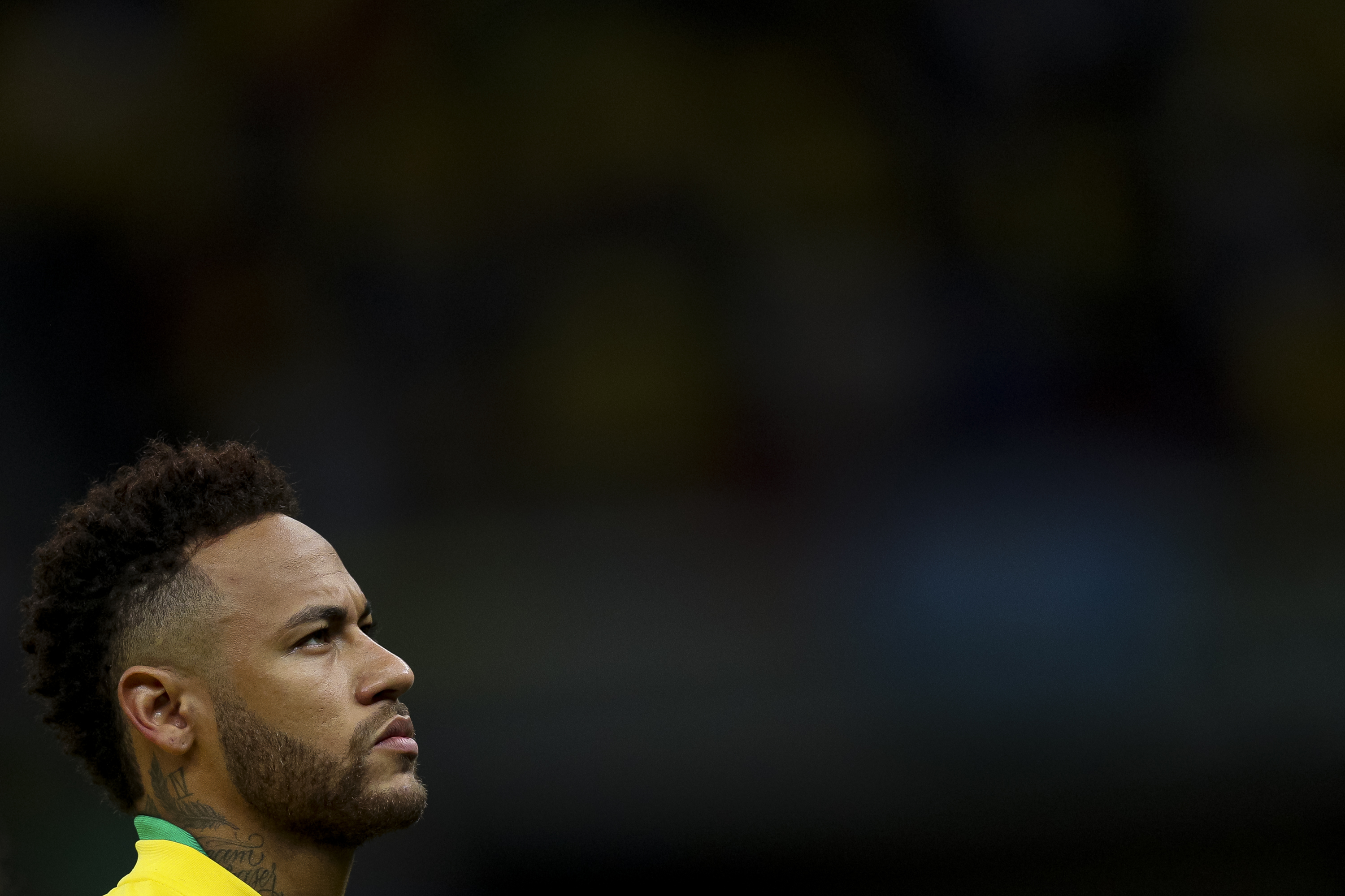 BRASILIA, BRAZIL - JUNE 05: Neymar Jr. of Brazil looks on before the International Friendly Match between Brazil and Qatar at Mane Garrincha Stadium on June 5, 2019 in Brasilia, Brazil. (Photo by Buda Mendes/Getty Images)