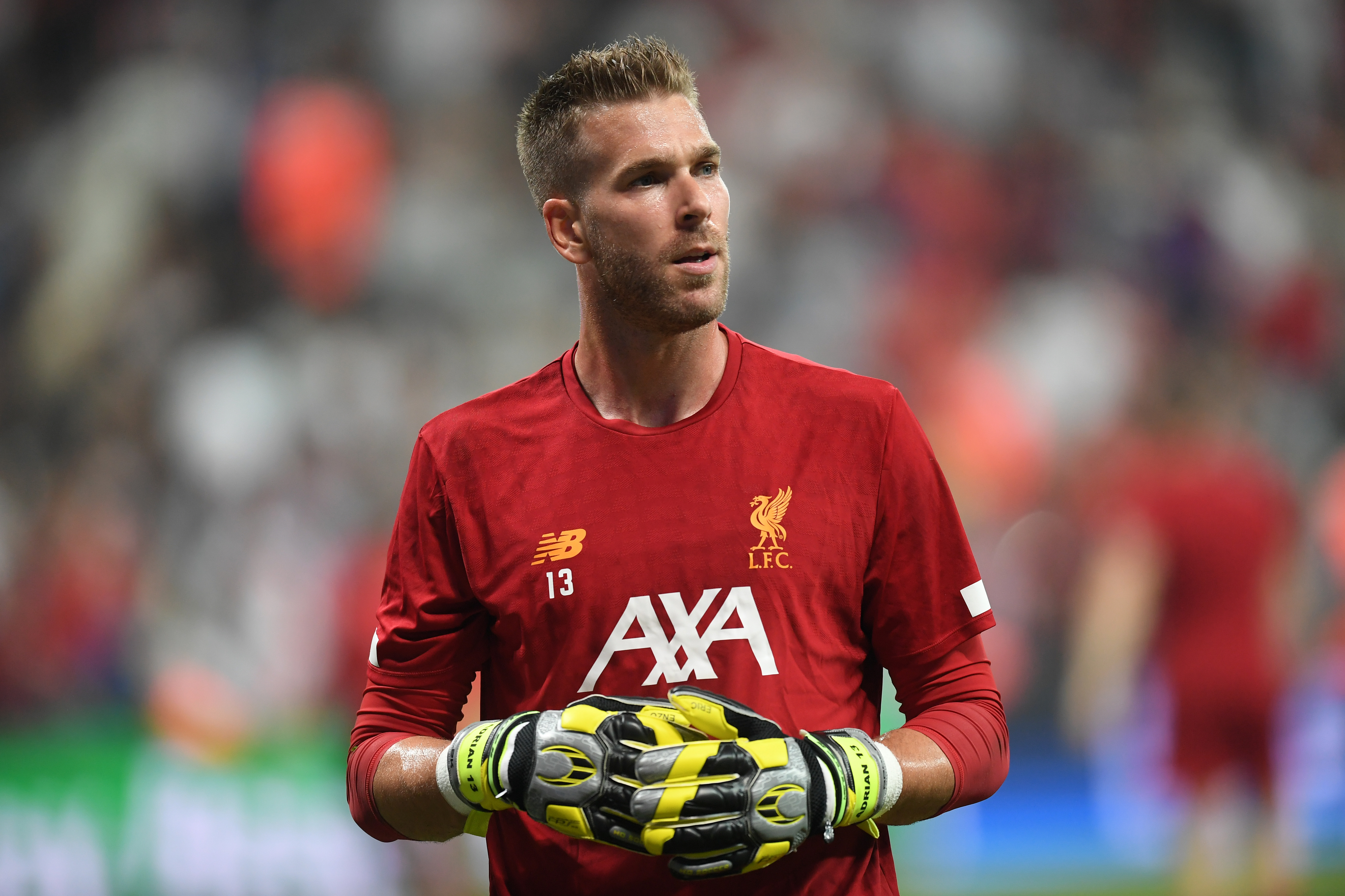 ISTANBUL, TURKEY - AUGUST 14: Adrian of Liverpool looks on prior to the UEFA Super Cup match between Liverpool and Chelsea at Vodafone Park on August 14, 2019 in Istanbul, Turkey. (Photo by Michael Regan/Getty Images)