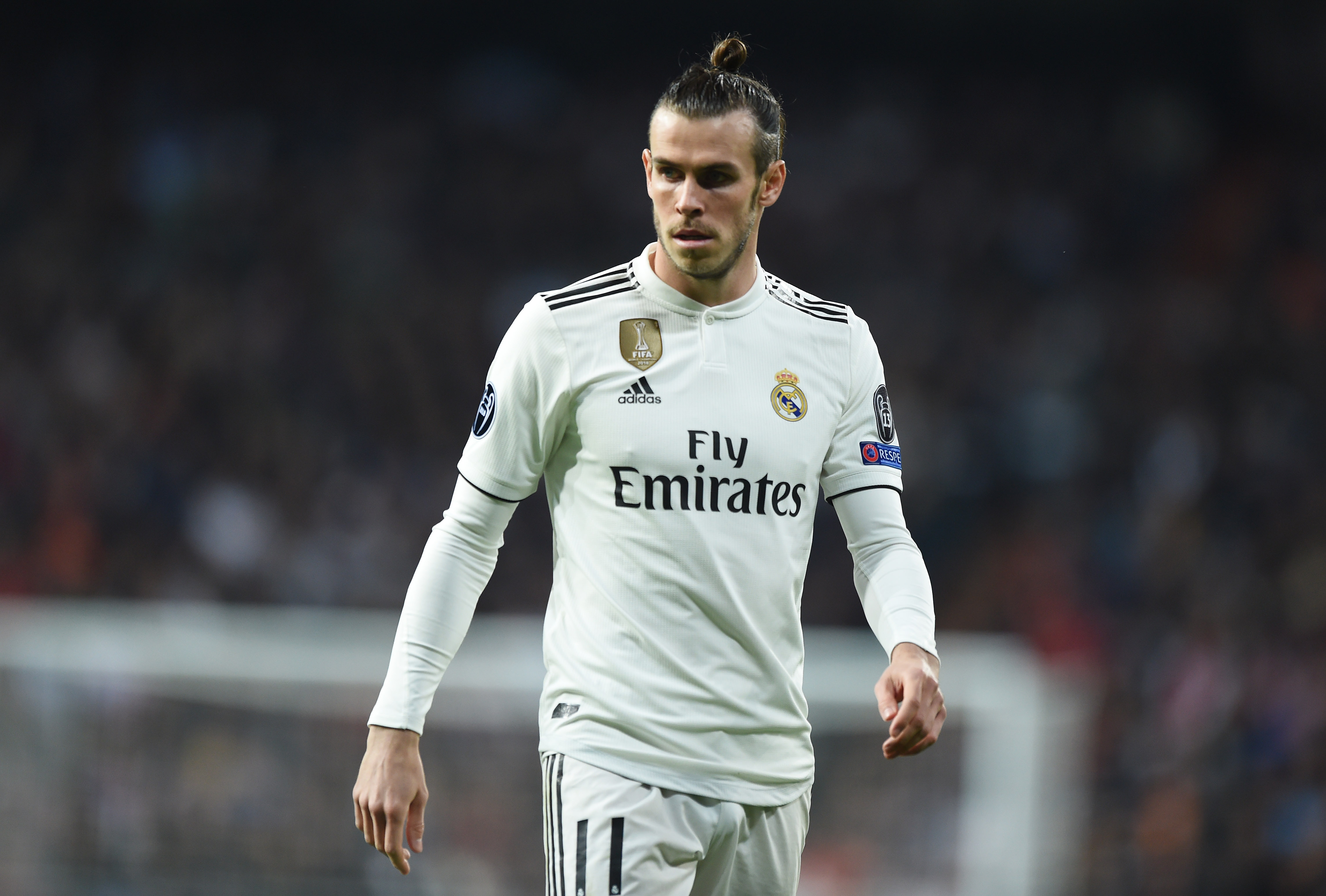 MADRID, SPAIN - MARCH 05:  Gareth Bale of Real Madrid looks on during the UEFA Champions League Round of 16 Second Leg match between Real Madrid and Ajax at Bernabeu on March 05, 2019 in Madrid, Spain. (Photo by Denis Doyle/Getty Images)