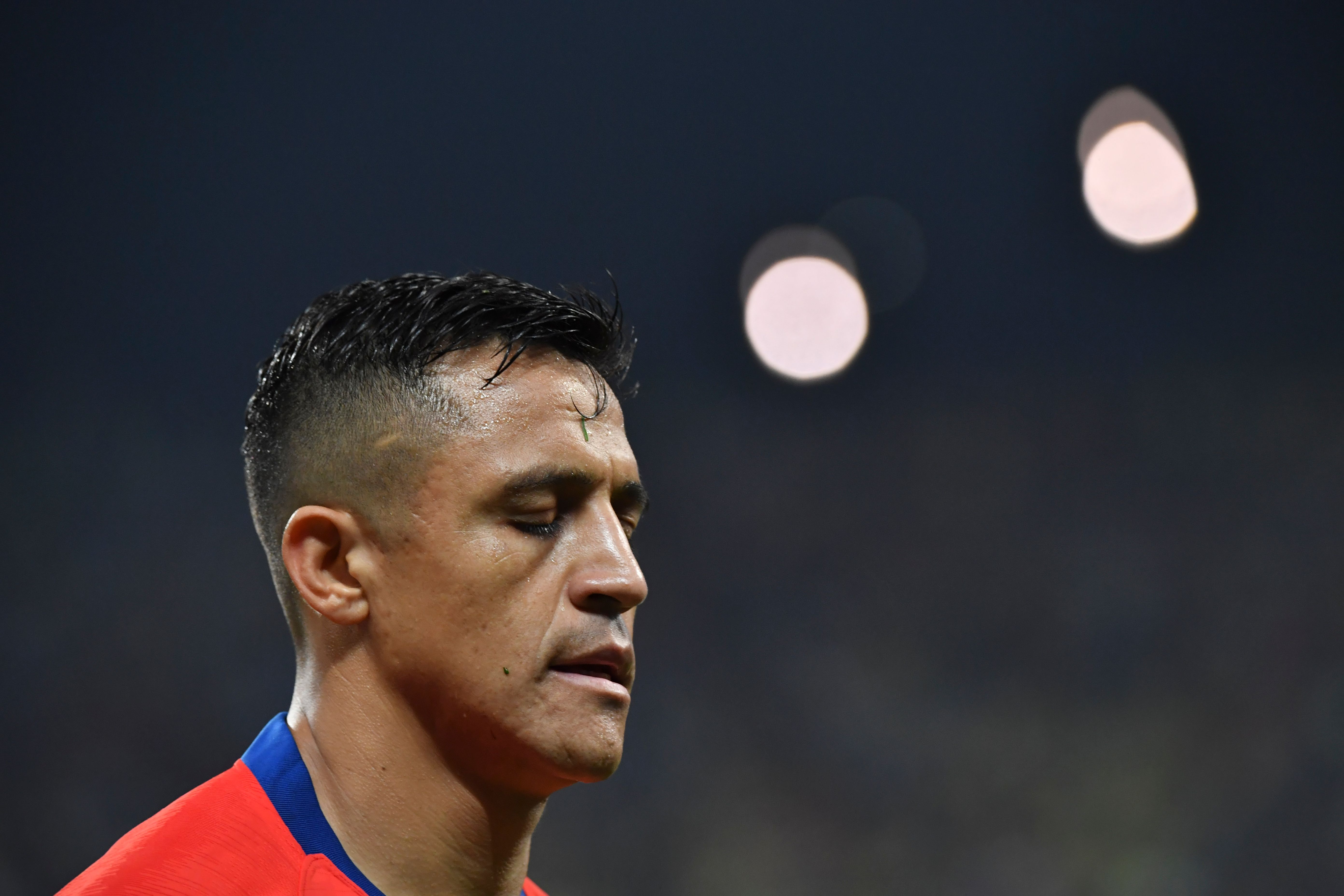 Chile's Alexis Sanchez is pictured during the Copa America football tournament quarter-final match against Colombia at the Corinthians Arena in Sao Paulo, Brazil, on June 28, 2019. (Photo by Nelson ALMEIDA / AFP)        (Photo credit should read NELSON ALMEIDA/AFP/Getty Images)