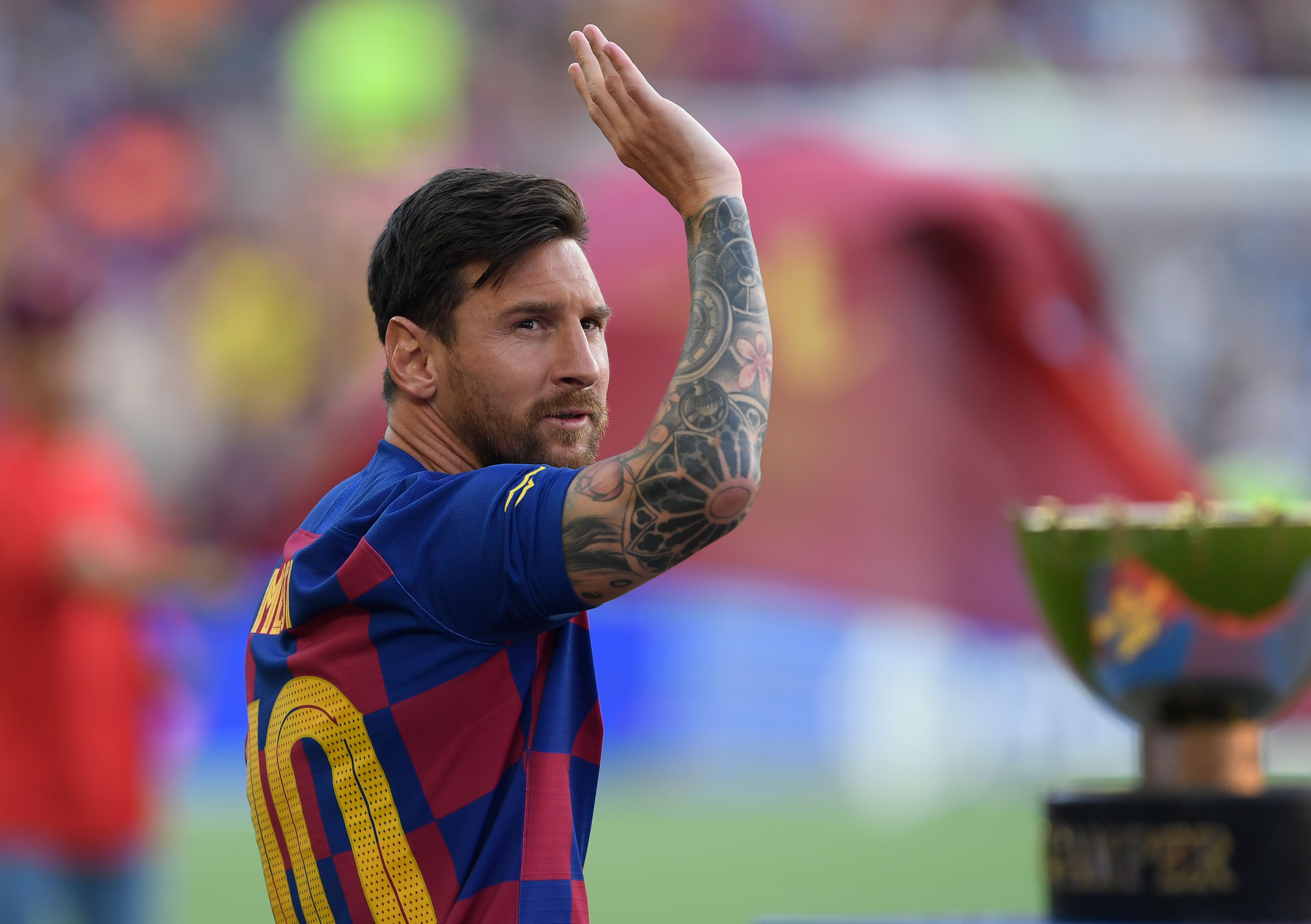 Messi's Barcelona future is uncertain. (Photo by Josep Lago/AFP/Getty Images)