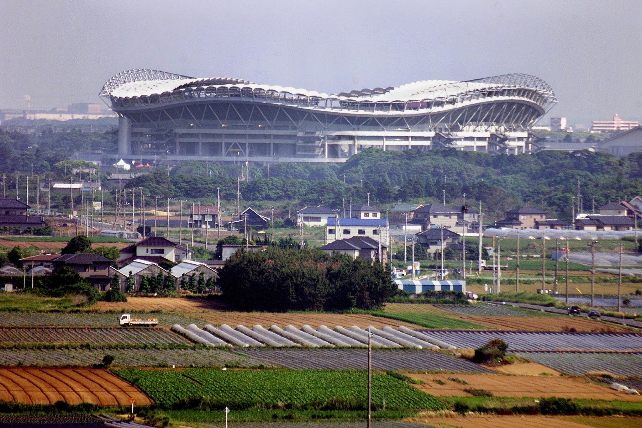 KASHIMA, JAPAN:  An overview of the Kashima Stadium in Kashima, Japan, some 100 km north of Tokyo, 03 June 2001.  The stadium will be one of the venues for the World Cup in 2002.    AFP PHOTO/TOSHIFUMI KITAMURA (Photo credit should read TOSHIFUMI KITAMURA/AFP/Getty Images)