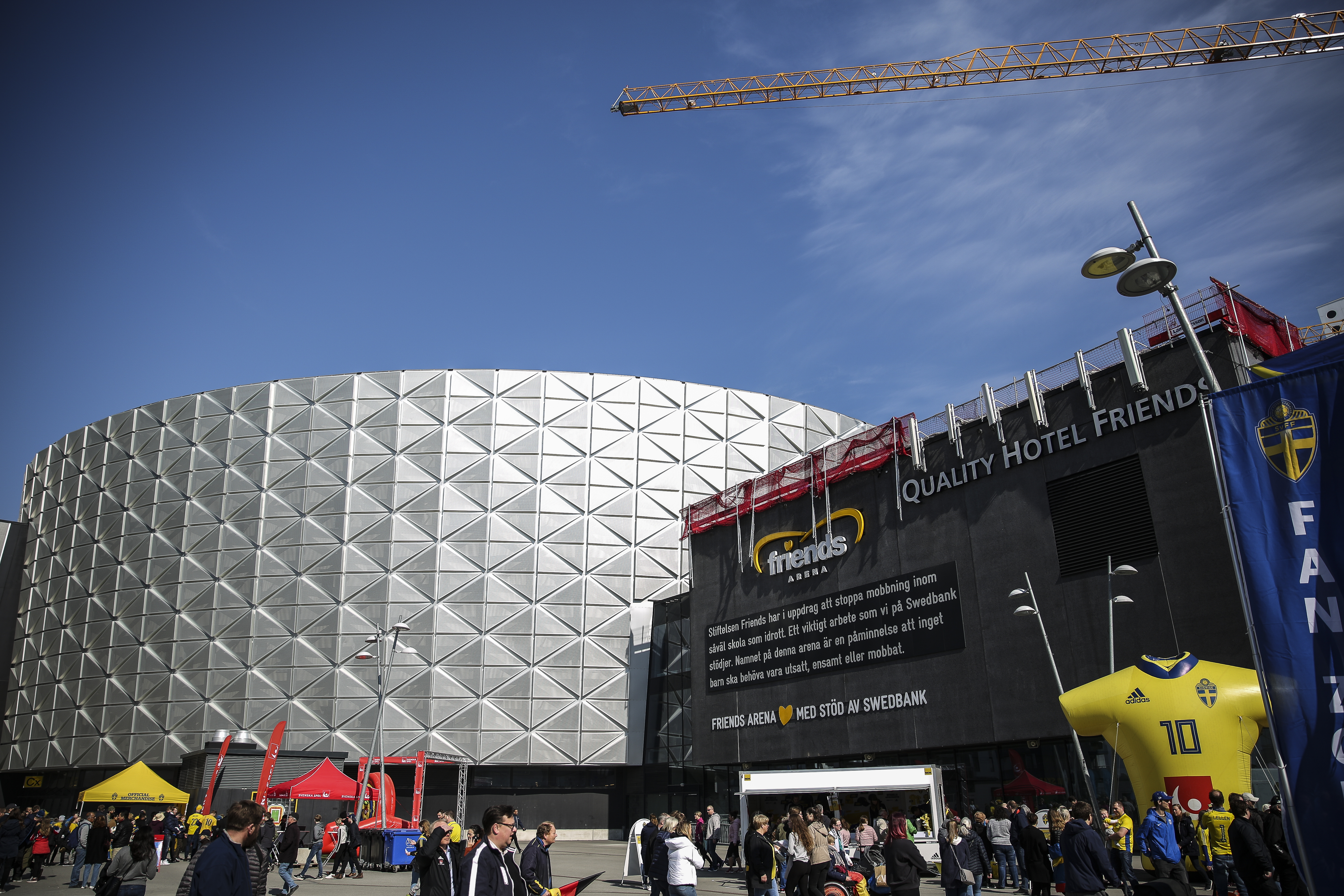 SOLNA, SWEDEN - APRIL 06: General view of Friends arena prior to the Sweden v Germany Women's International Friendly match at Friends arena on April 06, 2019 in Solna, Sweden. (Photo by Maja Hitij/Bongarts/Getty Images)