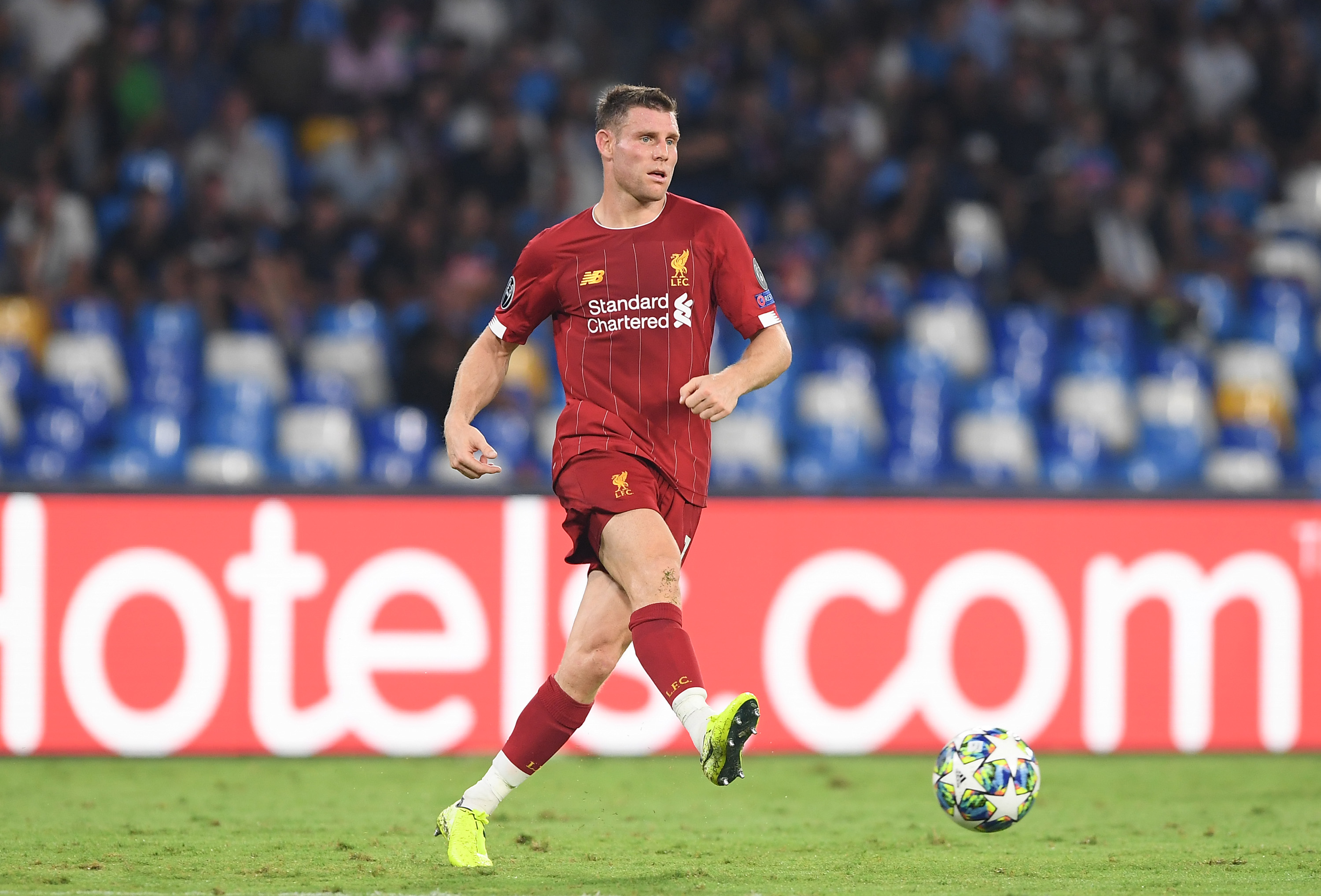 NAPLES, ITALY - SEPTEMBER 17: James Minler of Liverpool FC during the UEFA Champions League group E match between SSC Napoli and Liverpool FC at Stadio San Paolo on September 17, 2019 in Naples, Italy. (Photo by Francesco Pecoraro/Getty Images)
