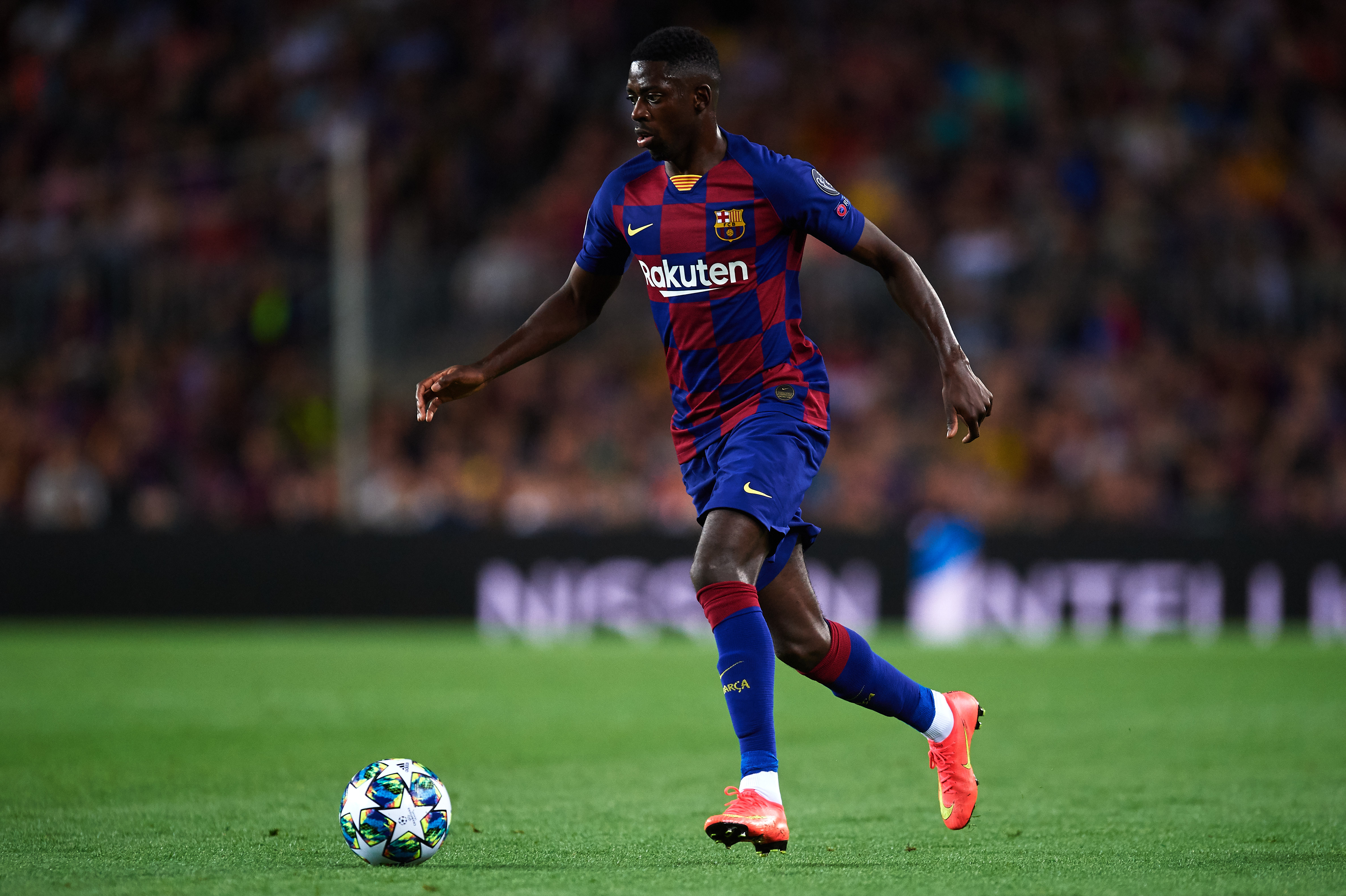 Dembele was once again impressive for Xavi's Barcelona but couldn't find the much-needed breakthrough (Photo by Alex Caparros/Getty Images)