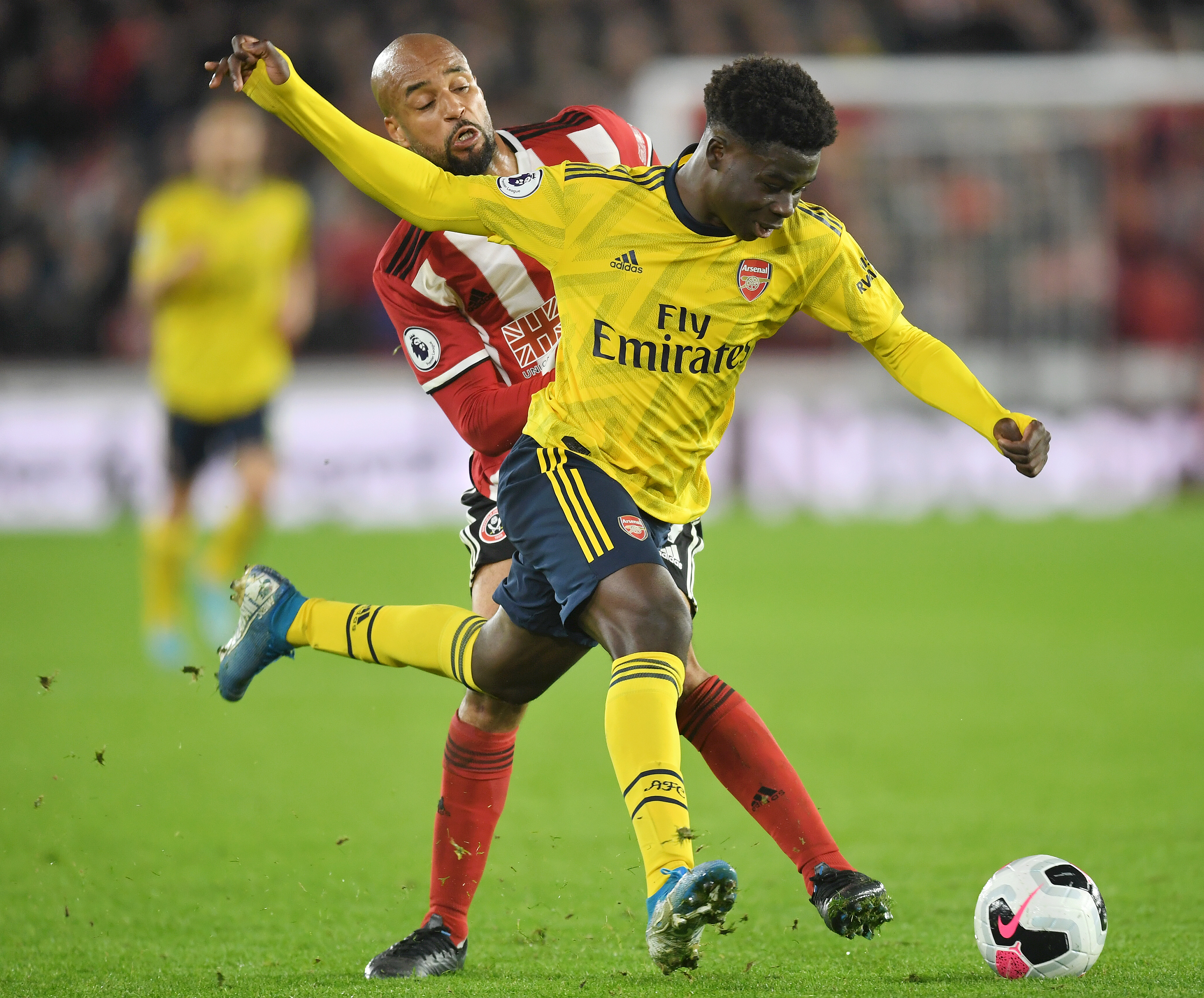 Saka struggled against Sheffield United. (Photo by Michael Regan/Getty Images)