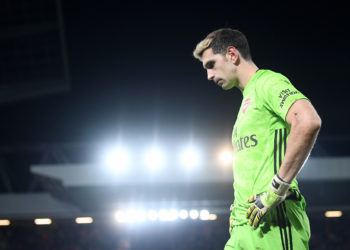 Emiliano Martinez will return to the Emirates with a point to prove. (Photo by Laurence Griffiths/Getty Images)