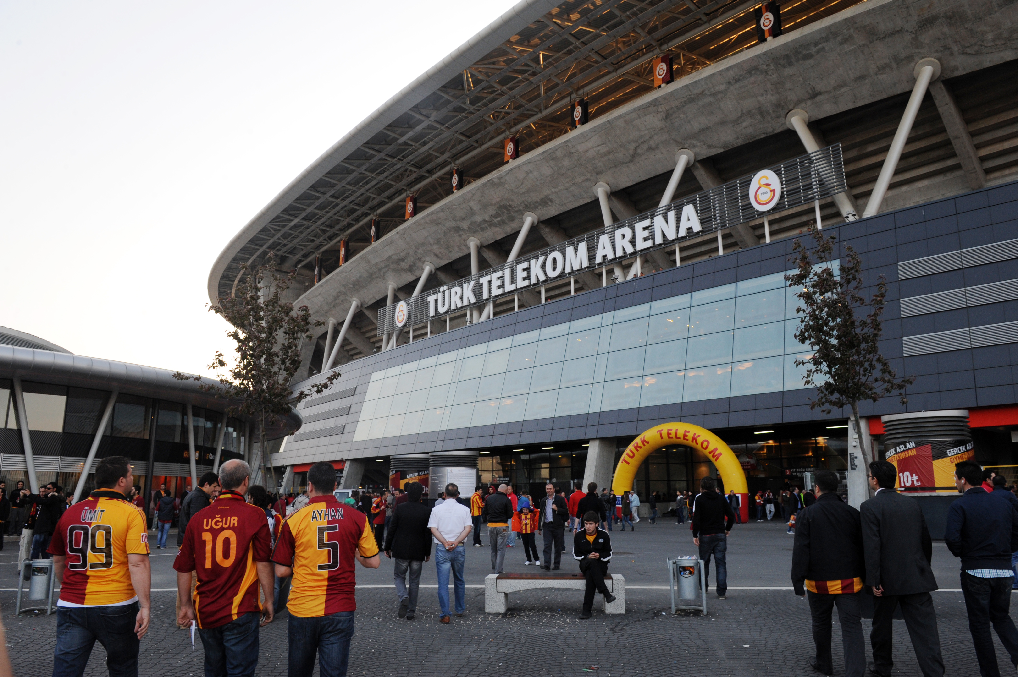 ISTANBUL;TURKEY - MAY 2:  A general view of outside the Turk Telekom Arena, home of Galatasaray FC before the Turkish Super League match between Galatasaray and Trabzonspor on May  2, 2012  in Istanbul,Turkey. (Photo by Bulent Kilic/EuroFootball/Getty Images)
