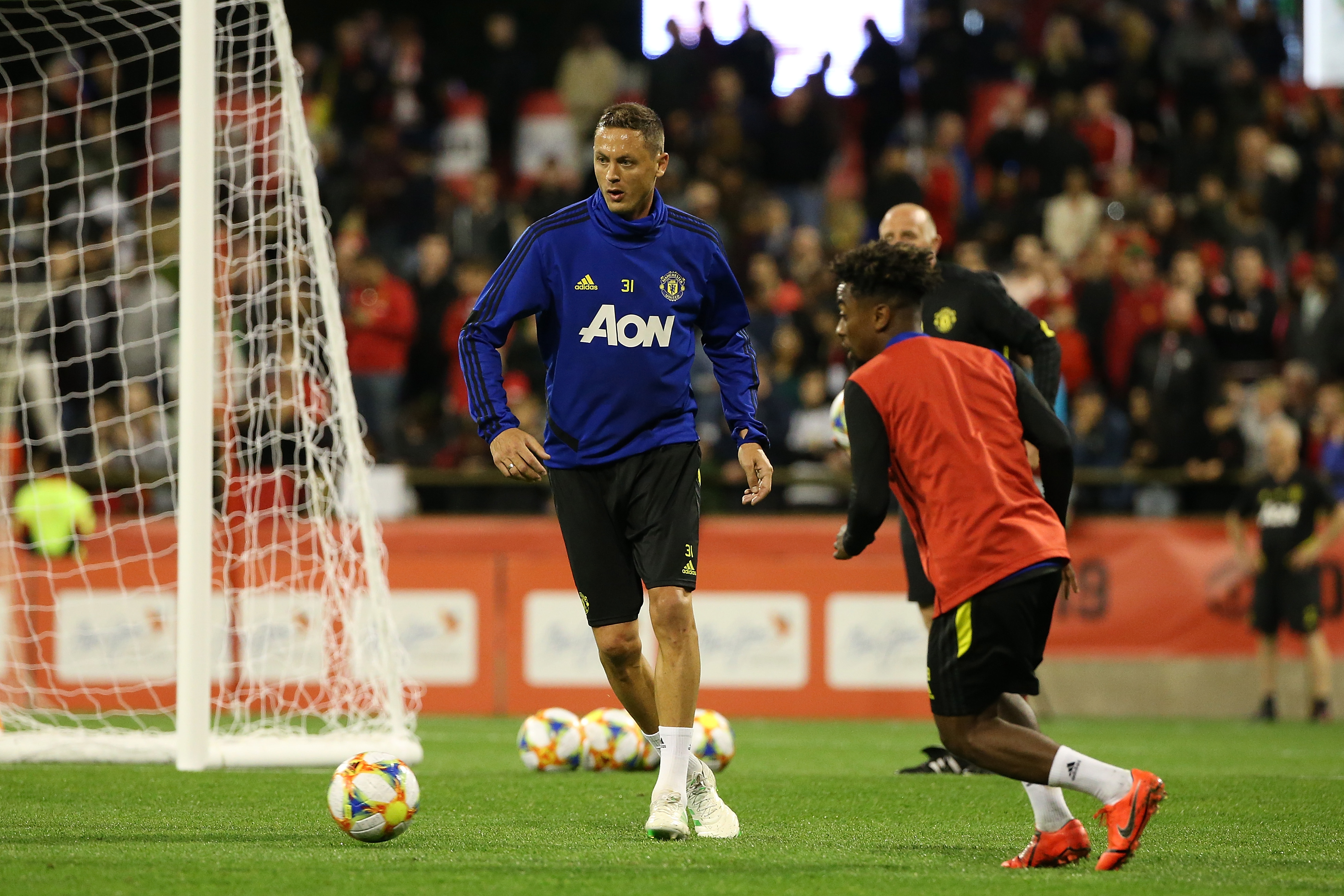 PERTH, AUSTRALIA - JULY 11: Nemanja Matic of Manchester United passes the ball during a Manchester United training session at the WACA on July 11, 2019 in Perth, Australia. (Photo by Paul Kane/Getty Images)