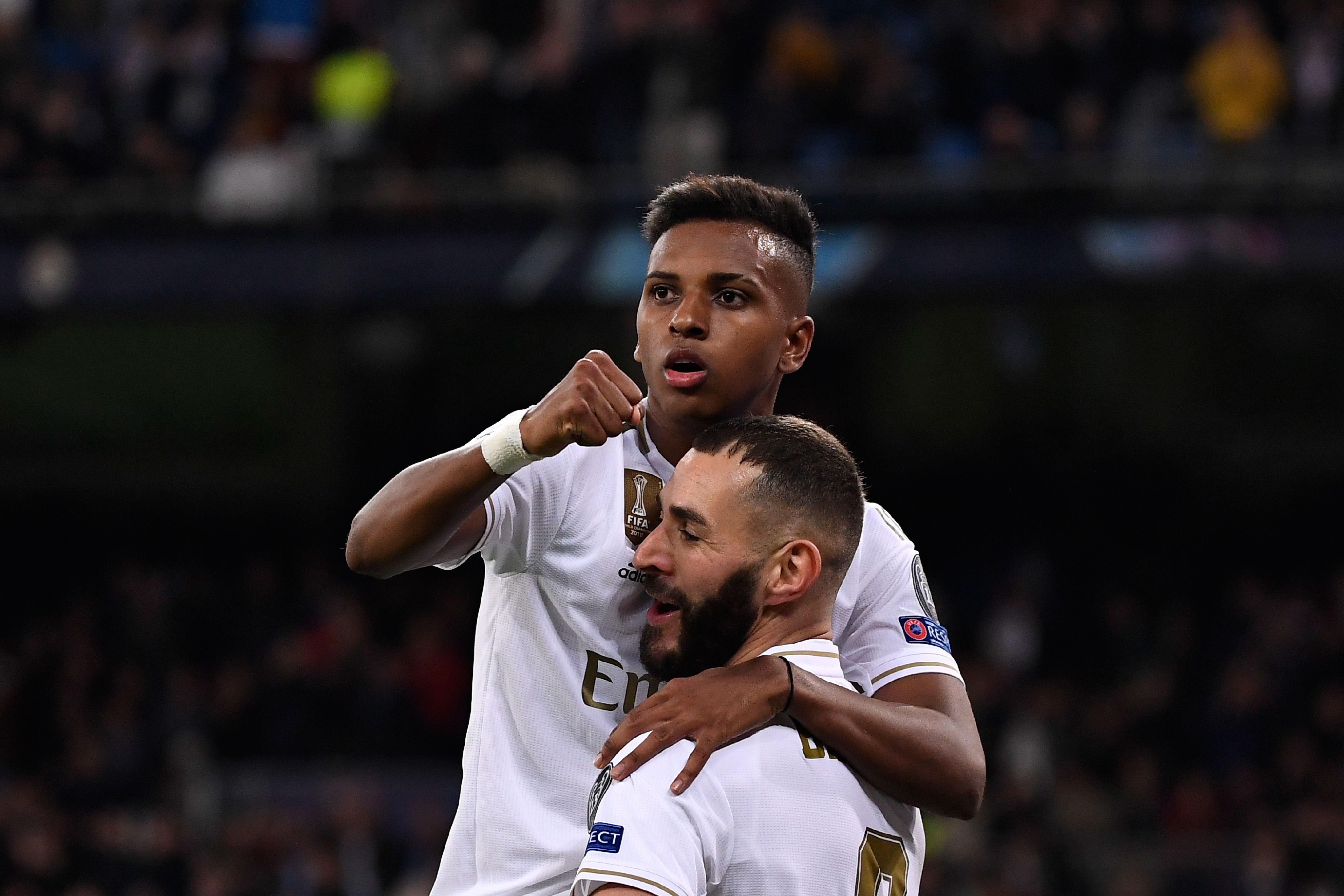 Rodrygo and Benzema missed good chances (Photo by Pierre-Philippe Marcou/AFP via Getty Images)
