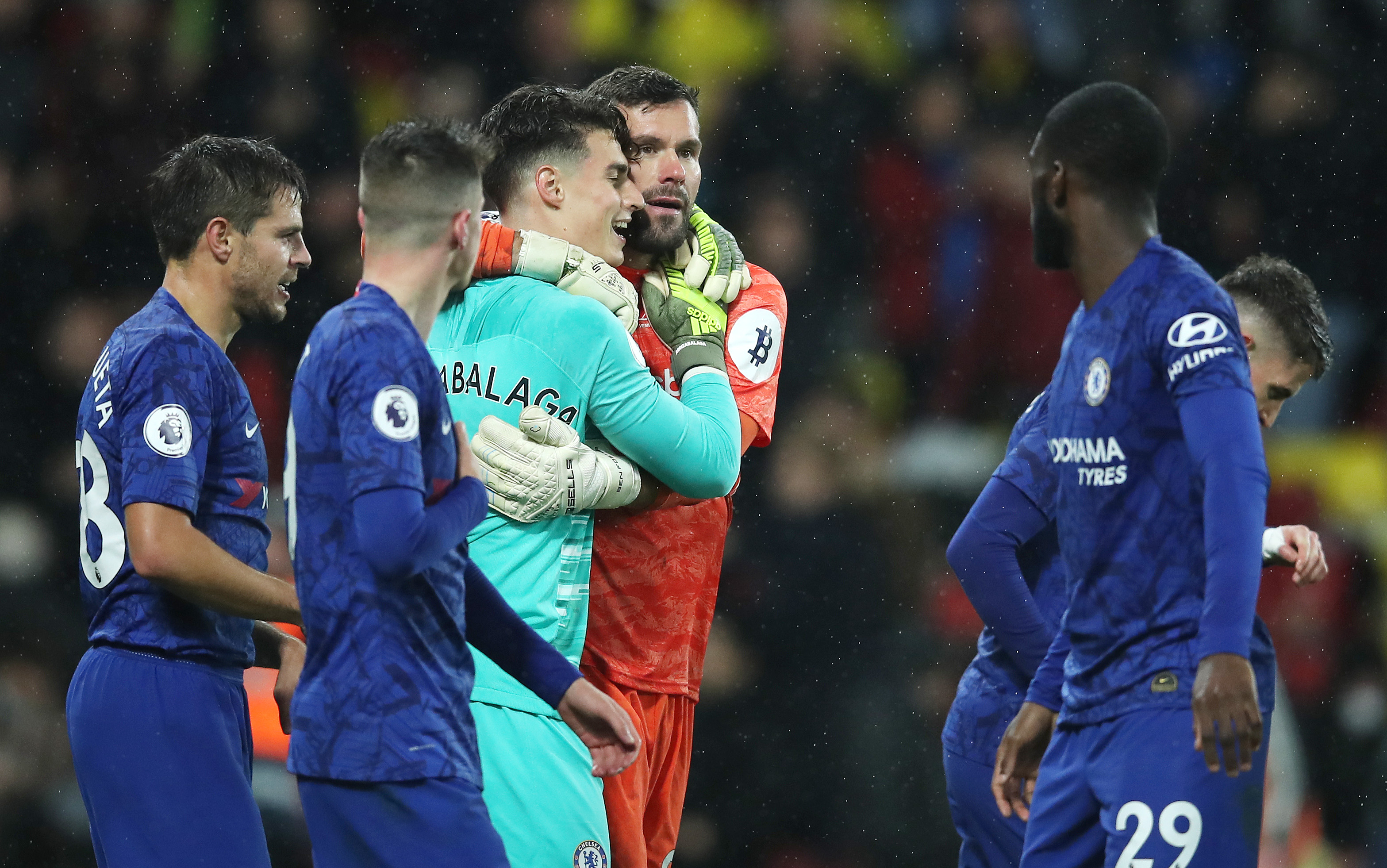 Kepa made a stunning save to thwart Foster. (Photo by Christopher Lee/Getty Images)