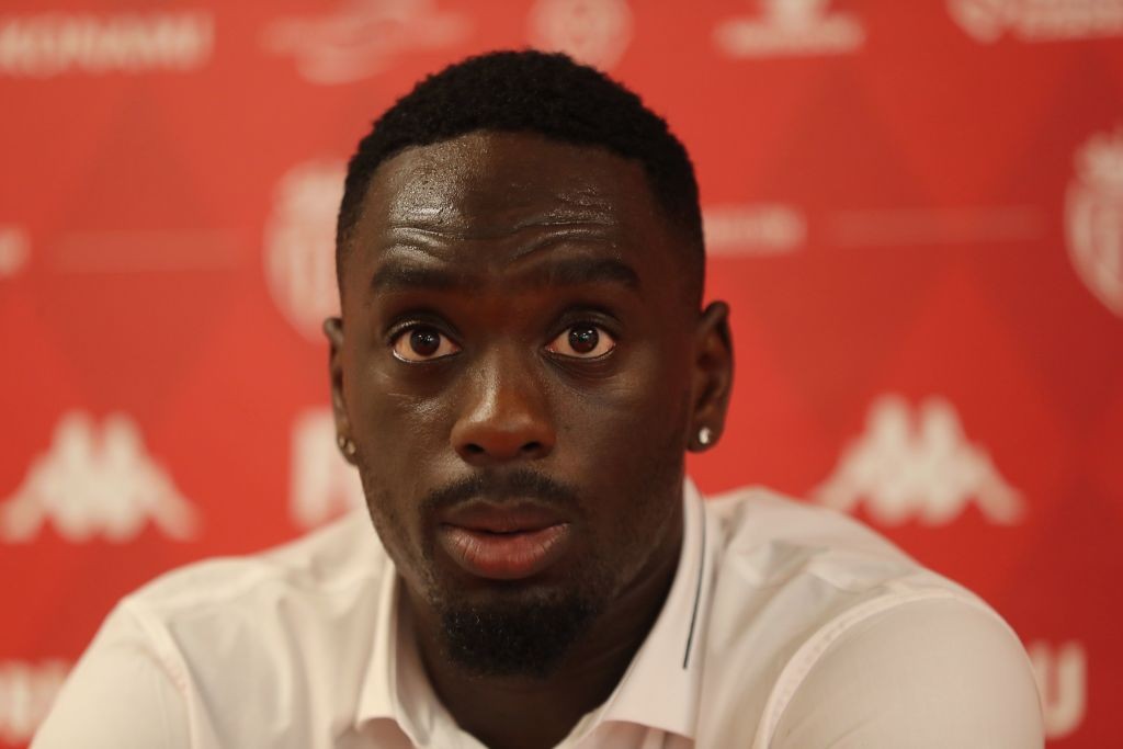 Monaco's French forward Jean-Kevin Augustin speaks during a press conference held for his presentation in La Turbie, near Monaco on September 3, 2019. (Photo by VALERY HACHE / AFP) (Photo credit should read VALERY HACHE/AFP via Getty Images)