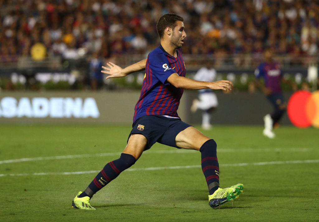 PASADENA, CA - JULY 28: Abel Ruiz #7 of Barcelona pursues the play during the second half fo the International Champions Cup 2018 match against the Tottenham Hotspur at Rose Bowl on July 28, 2018 in Pasadena, California. Barcelona defeated Tottenham 5-3 on penalties after a 2-2 draw in regulation. (Photo by Victor Decolongon/Getty Images)
